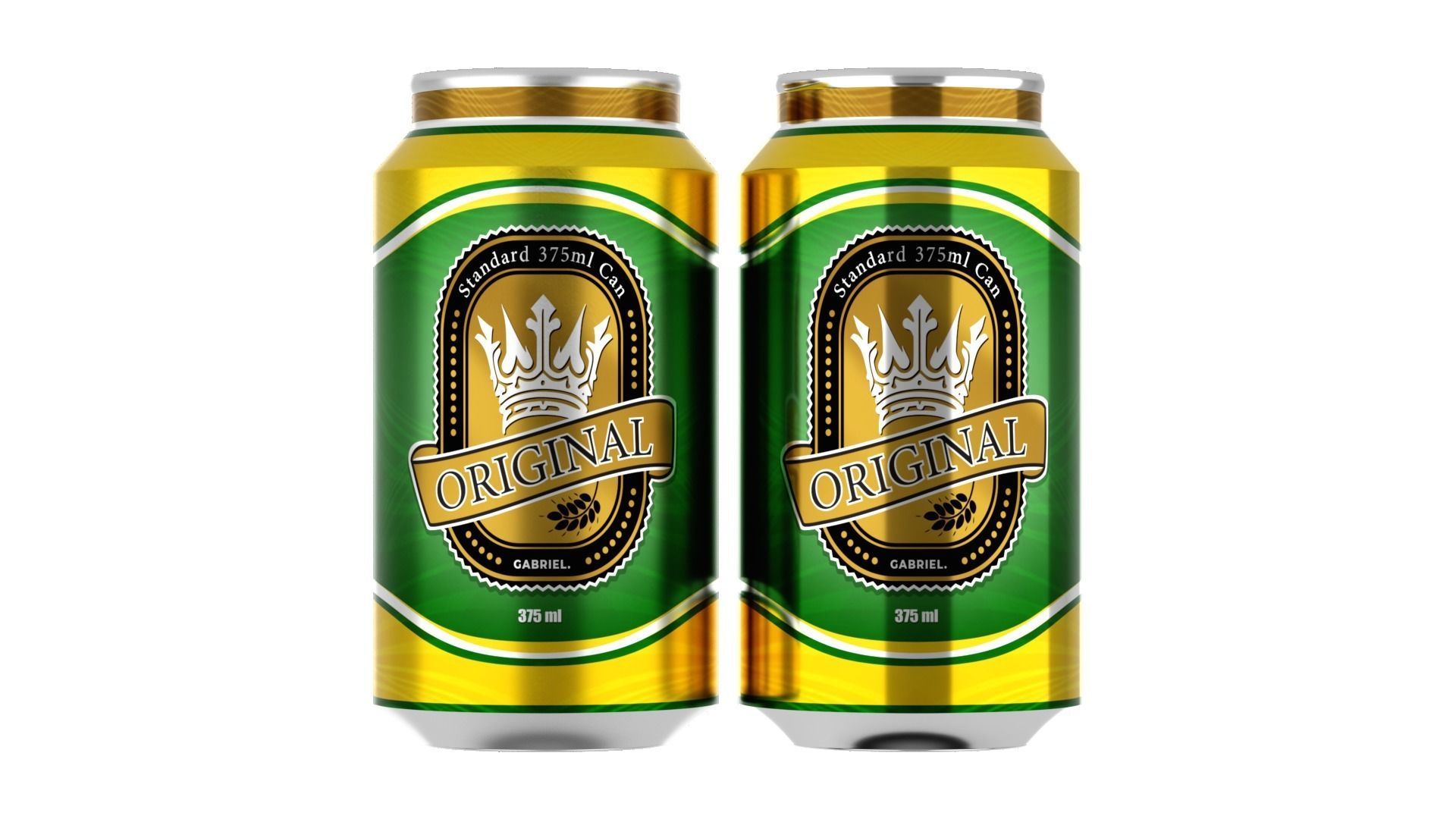 375 ml Standard Beverage Can - Matte and Glossy materials Low-poly 3D model_1