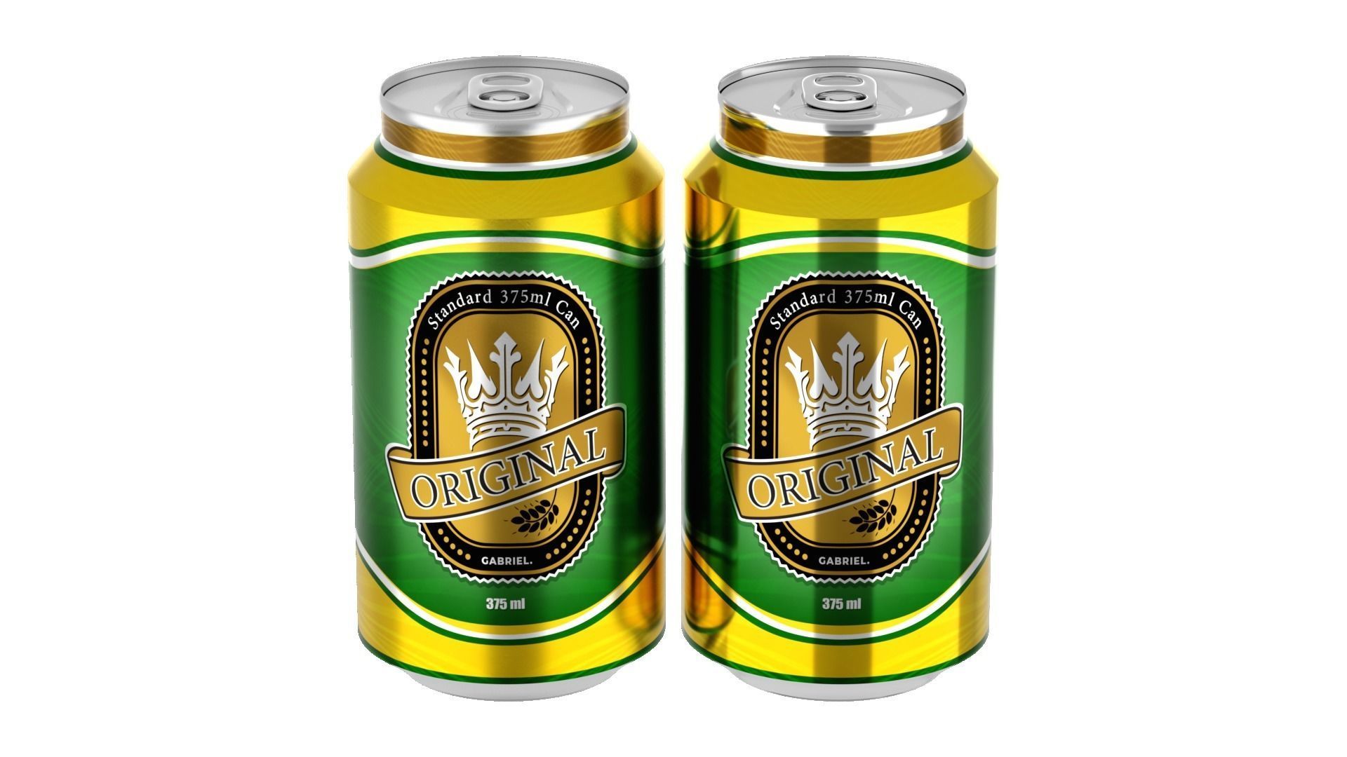 375 ml Standard Beverage Can - Matte and Glossy materials Low-poly 3D model_5