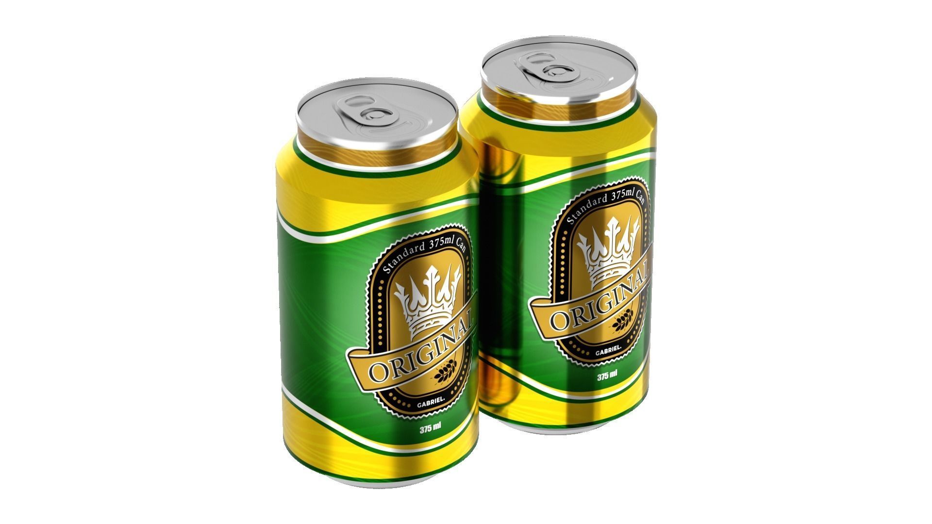 375 ml Standard Beverage Can - Matte and Glossy materials Low-poly 3D model_9