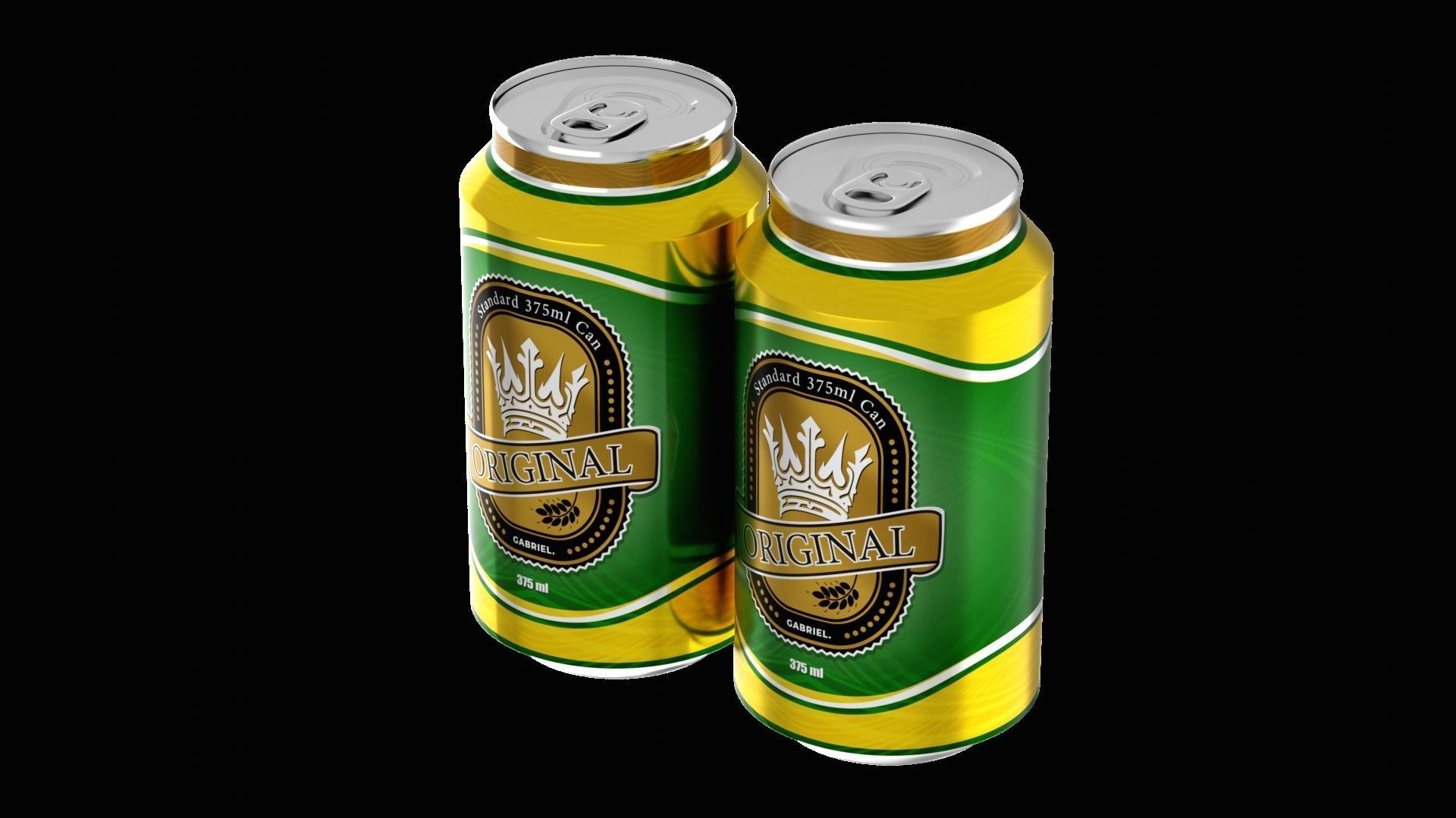 375 ml Standard Beverage Can - Matte and Glossy materials Low-poly 3D model_11