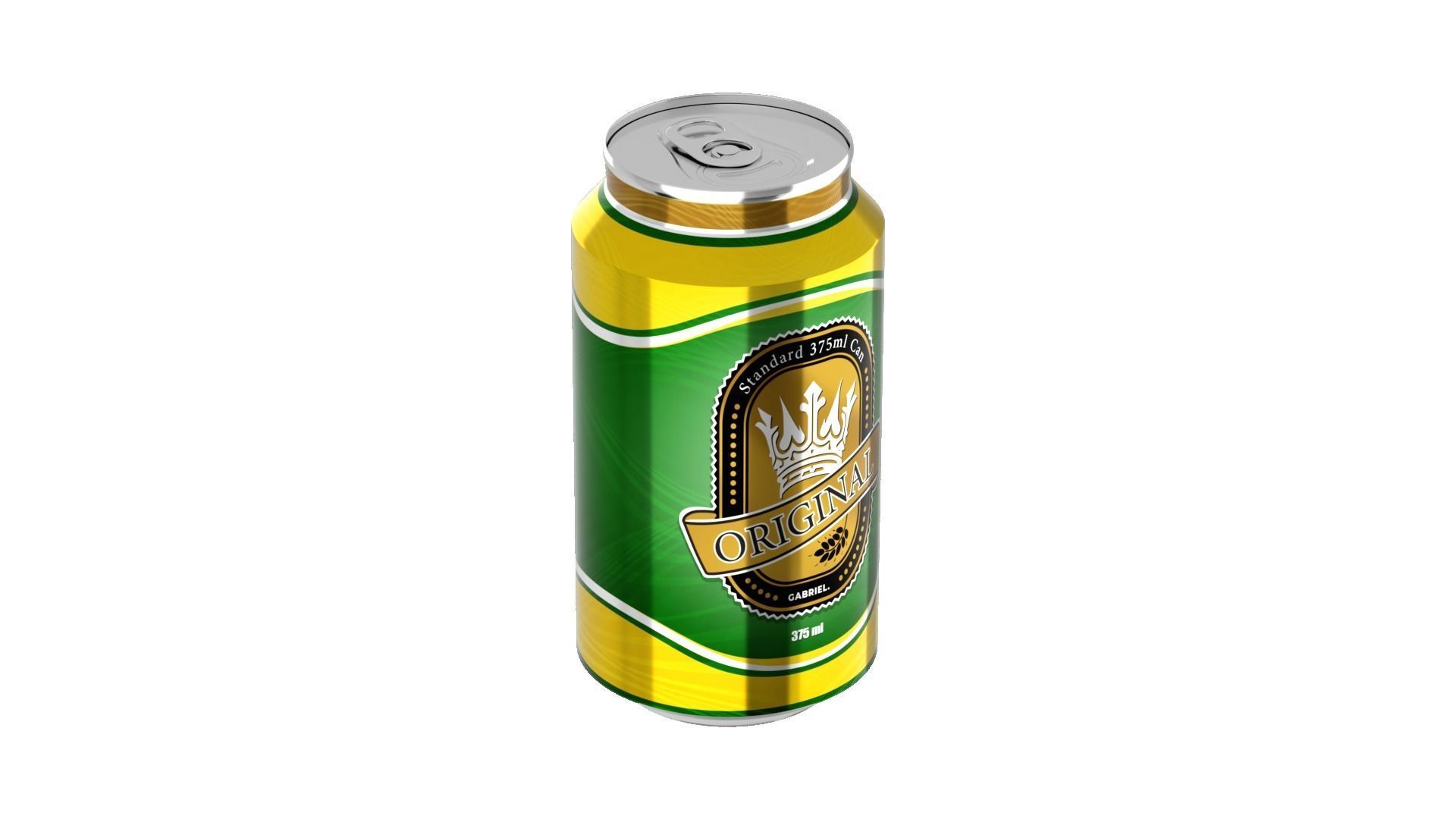 375 ml Standard Beverage Can - Matte and Glossy materials Low-poly 3D model_29