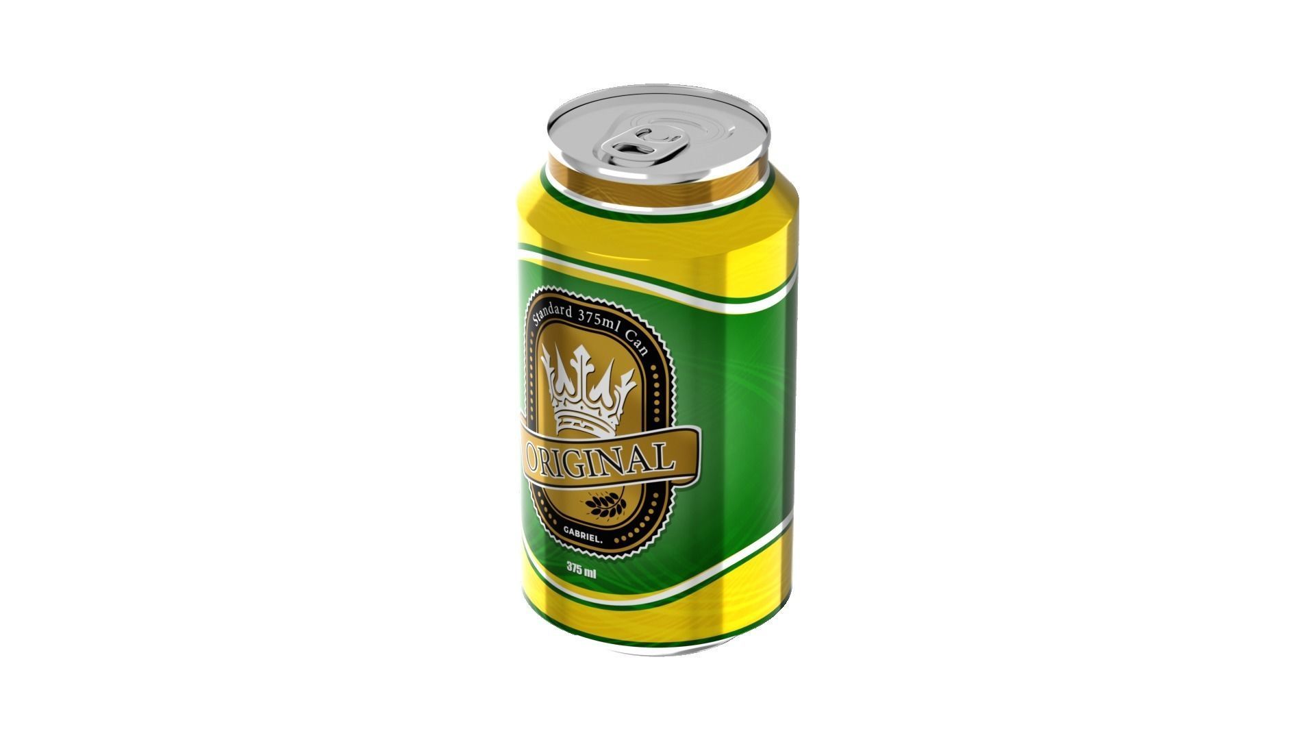 375 ml Standard Beverage Can - Matte and Glossy materials Low-poly 3D model_31