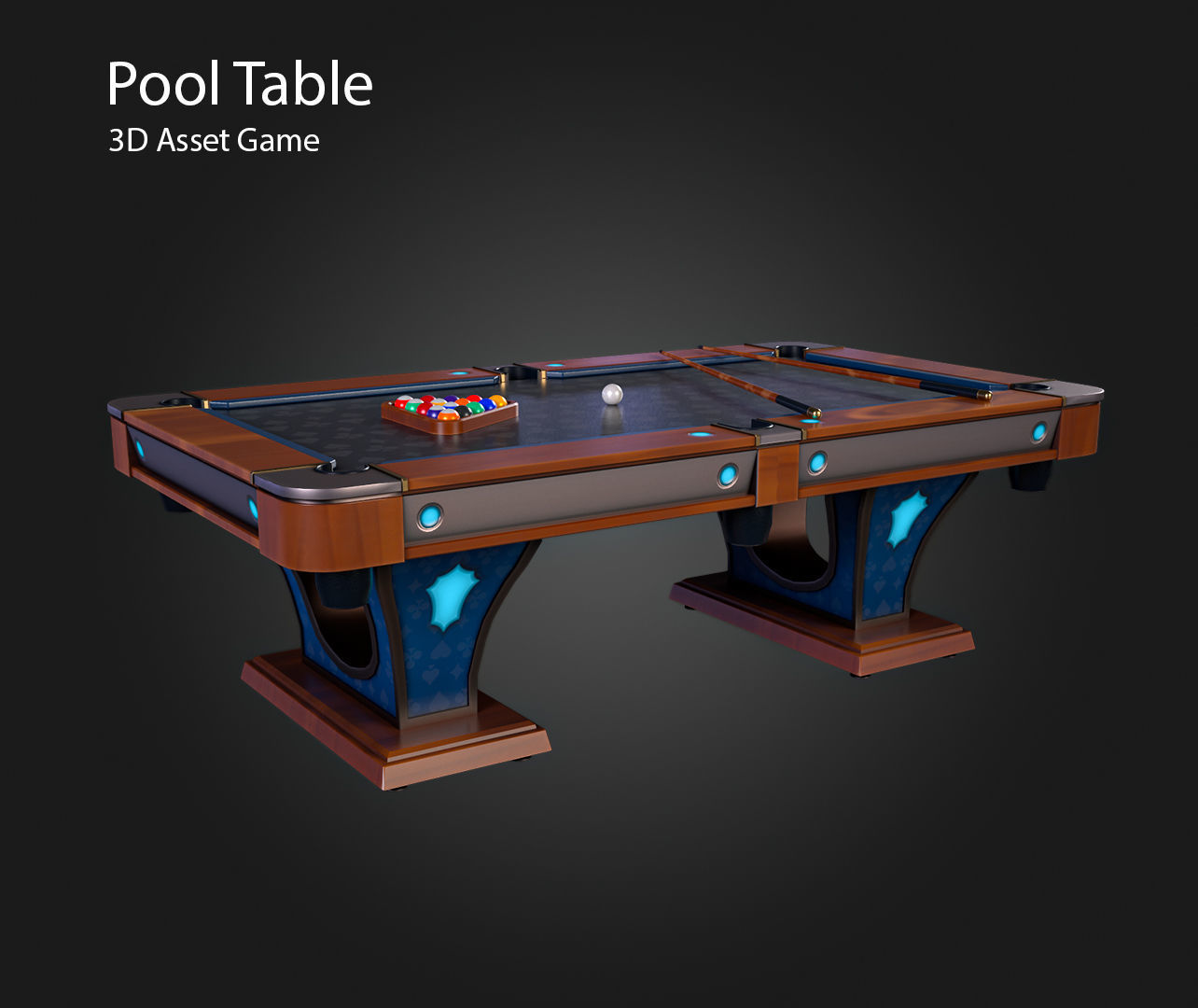 Pool Table Low-poly 3D model_2