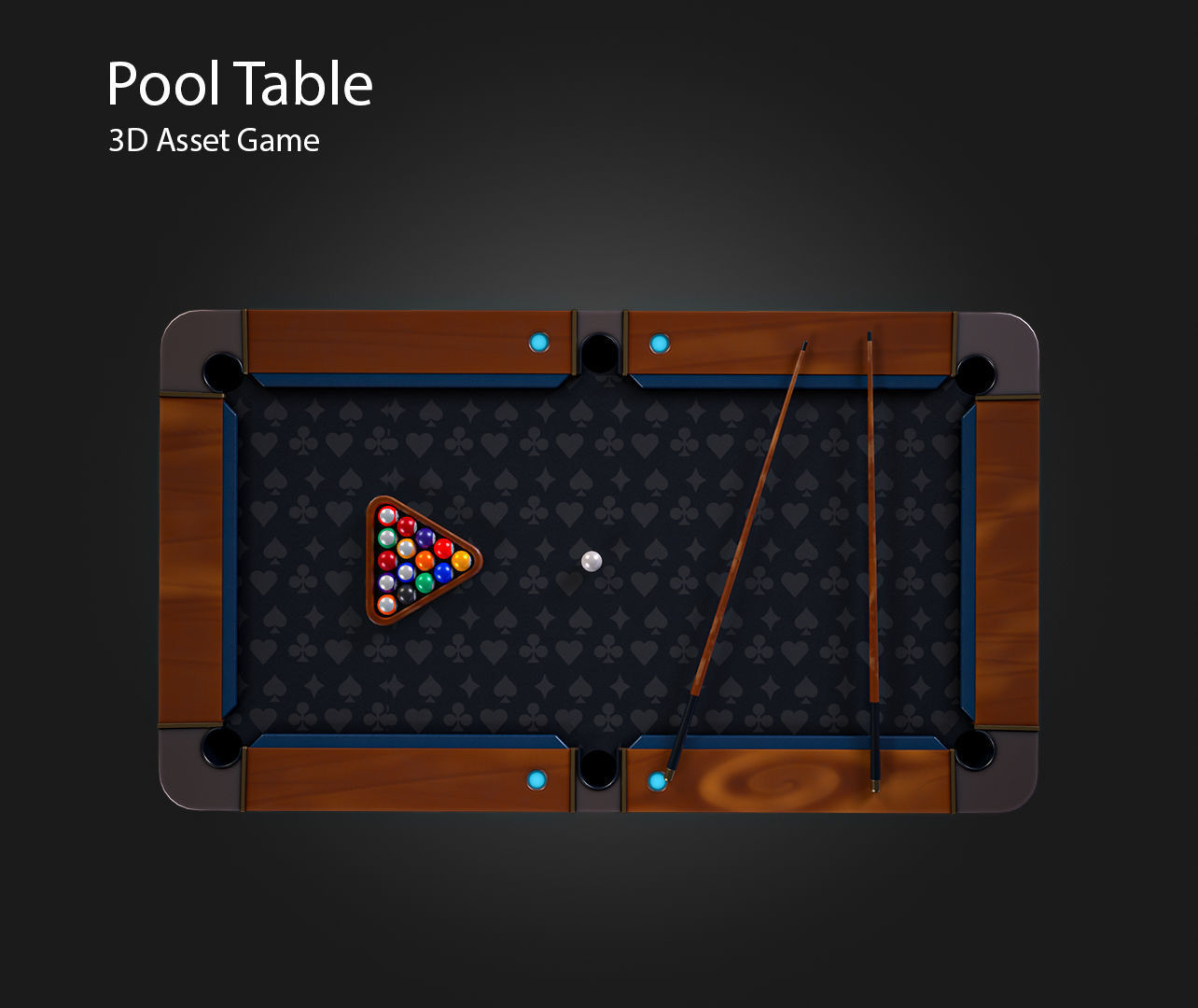 Pool Table Low-poly 3D model_8