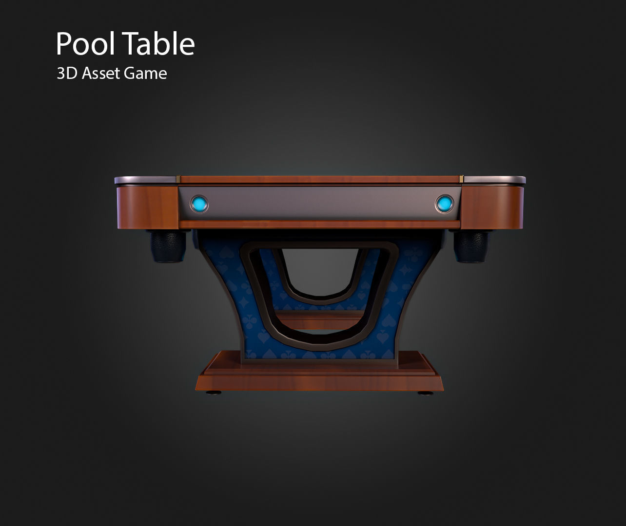 Pool Table Low-poly 3D model_9