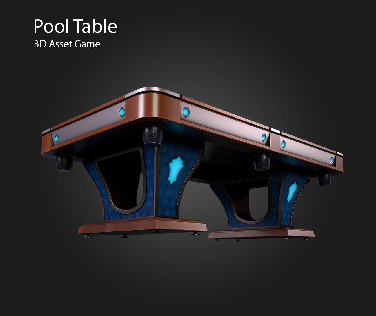 Pool Table Low-poly 3D model_10