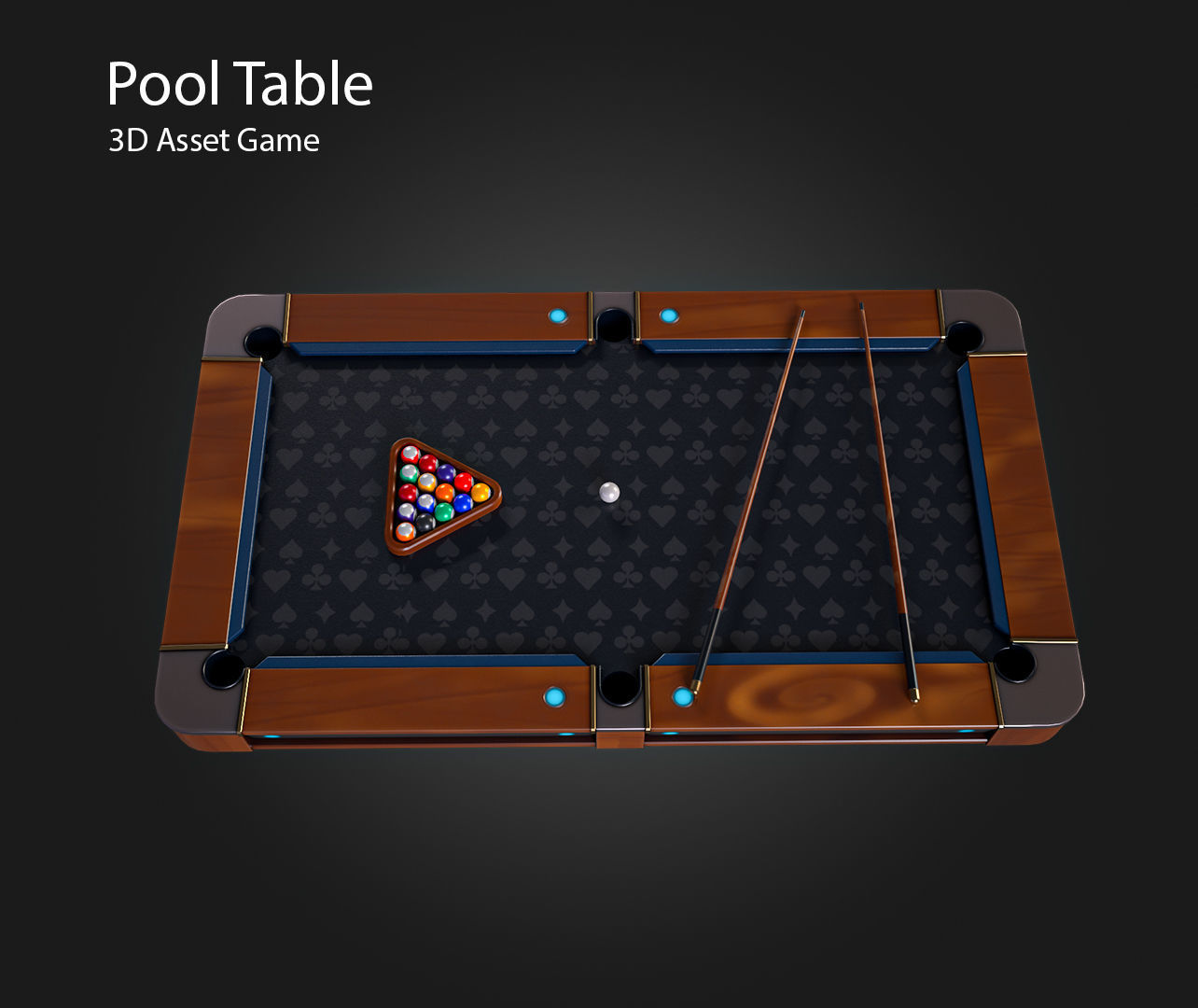 Pool Table Low-poly 3D model_4