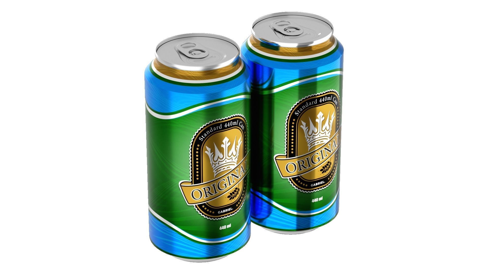 440 ml Standard Beverage Can - Matte and Glossy materials Low-poly 3D model_9