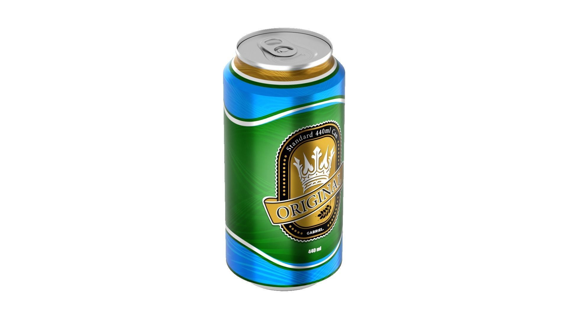 440 ml Standard Beverage Can - Matte and Glossy materials Low-poly 3D model_19
