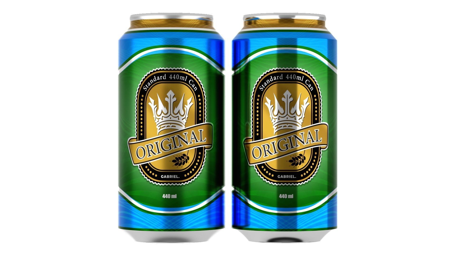 440 ml Standard Beverage Can - Matte and Glossy materials Low-poly 3D model_1