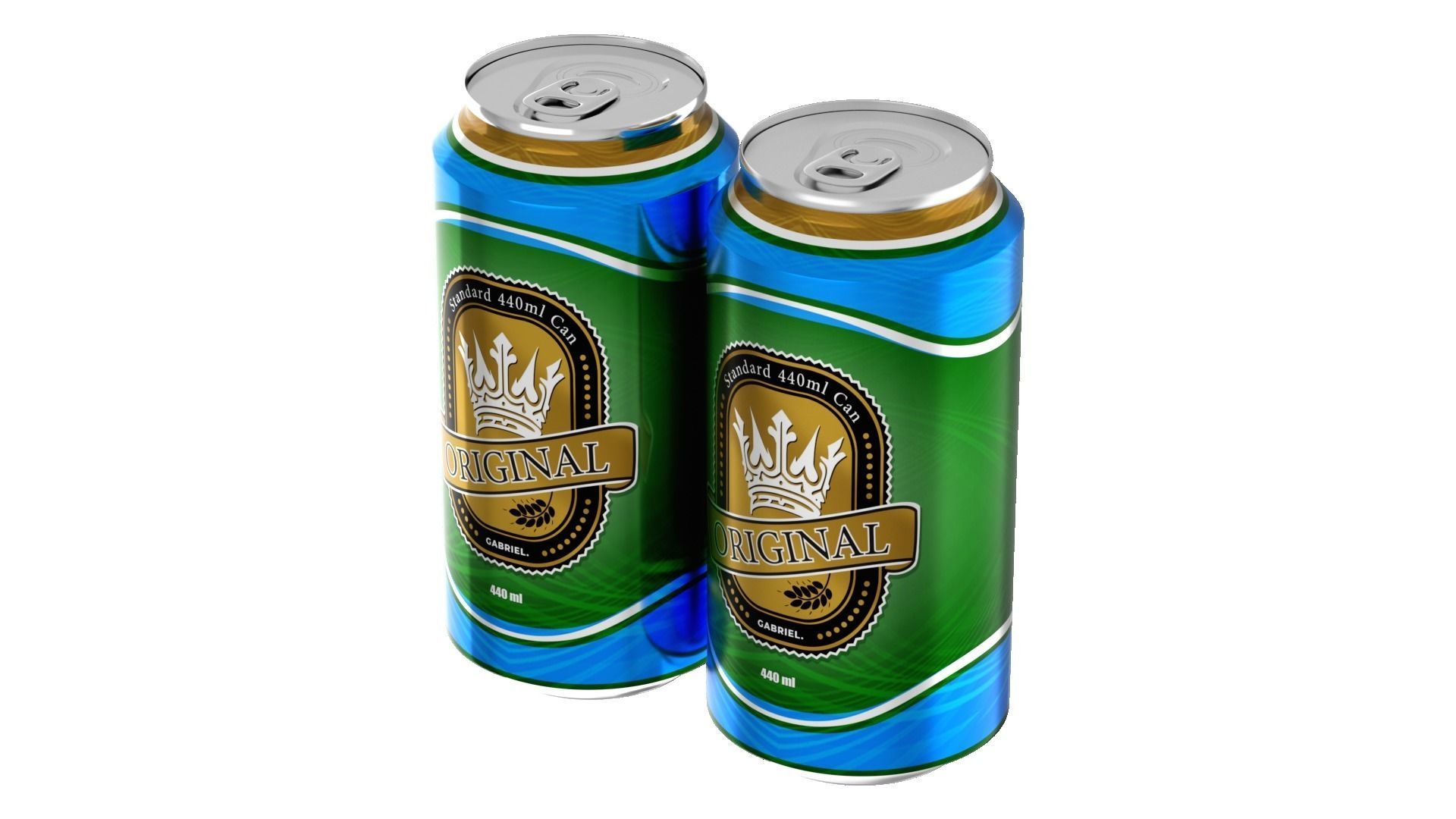 440 ml Standard Beverage Can - Matte and Glossy materials Low-poly 3D model_11
