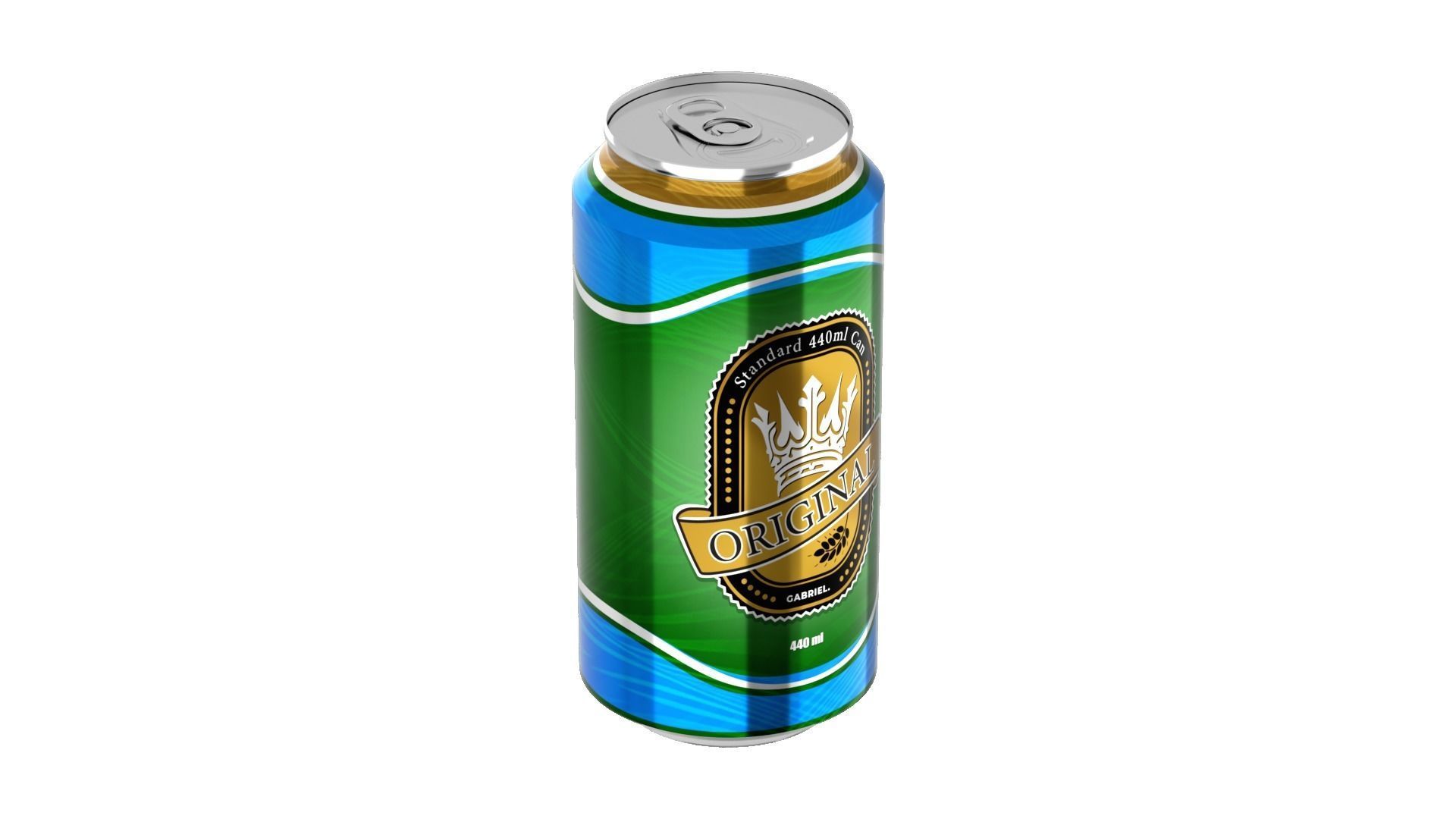 440 ml Standard Beverage Can - Matte and Glossy materials Low-poly 3D model_29