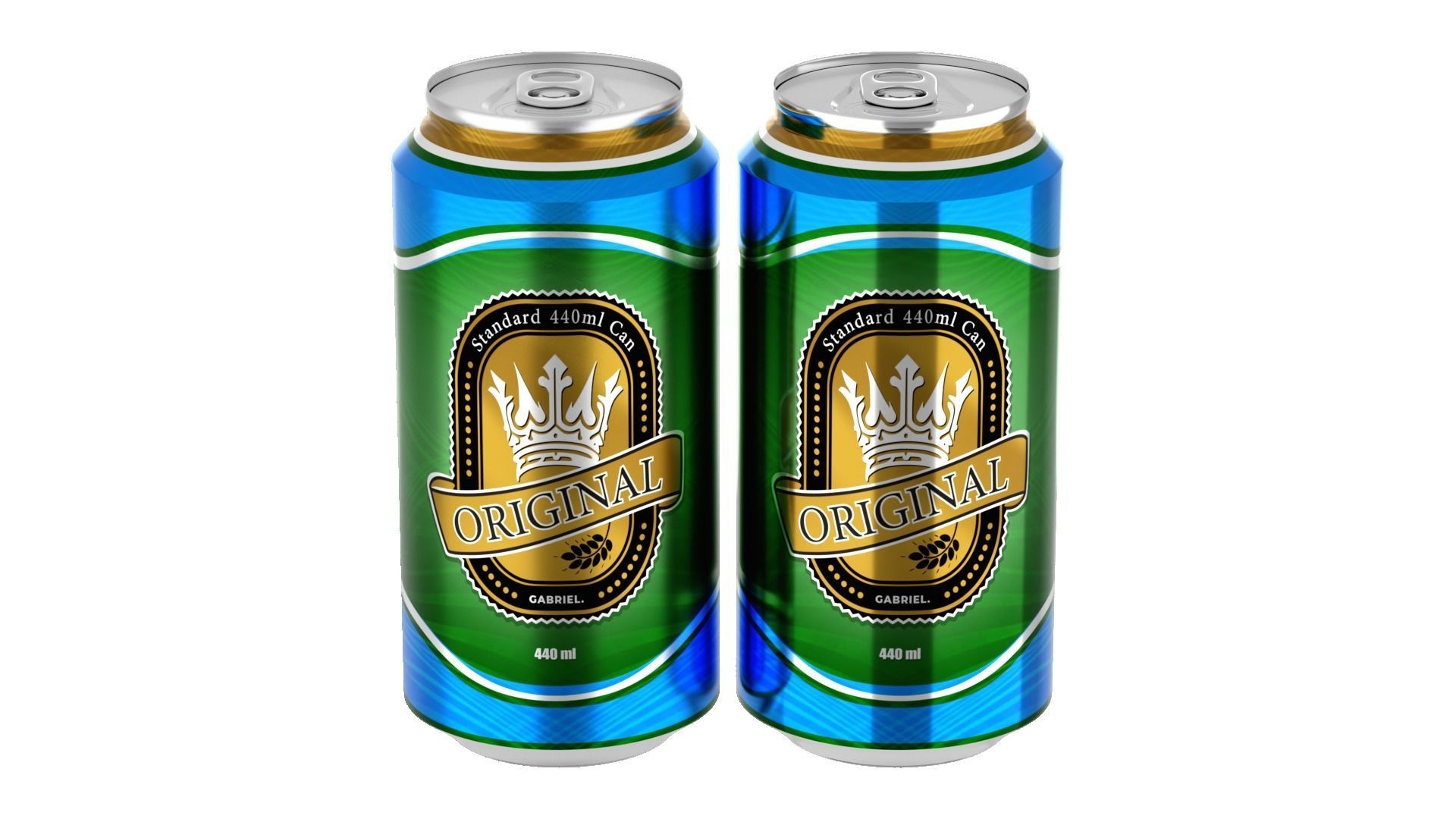 440 ml Standard Beverage Can - Matte and Glossy materials Low-poly 3D model_5