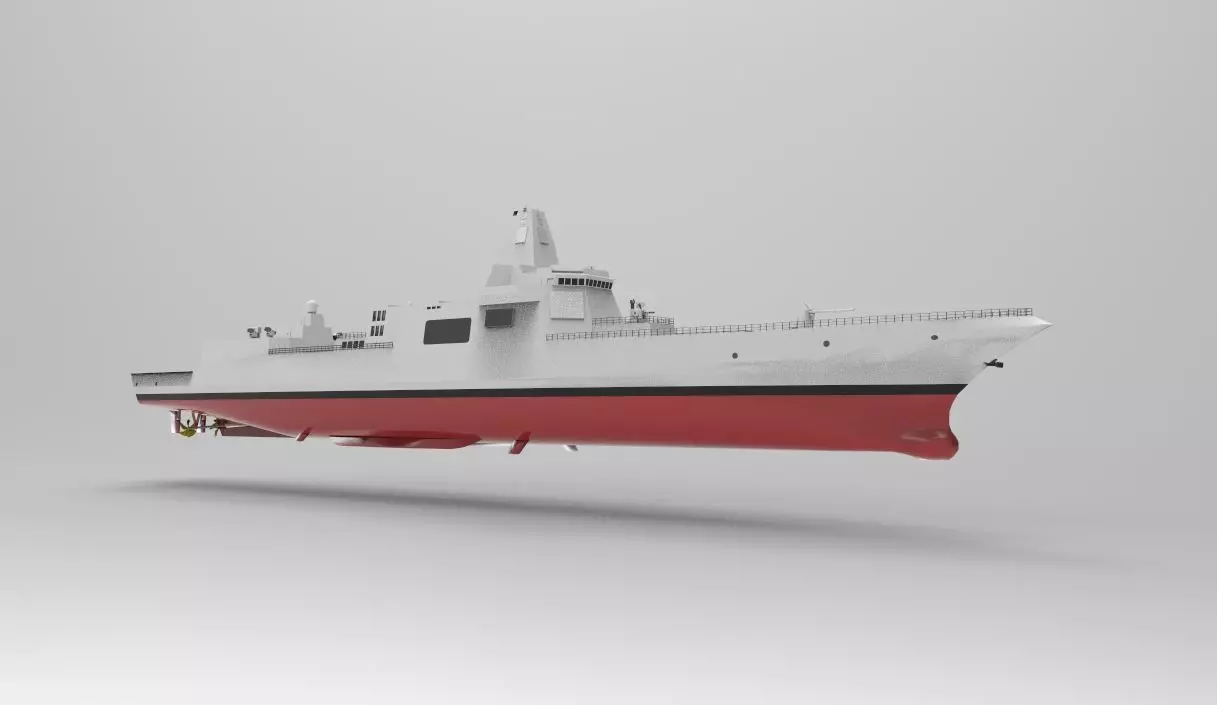 Type 055 destroyers ship 3D model
