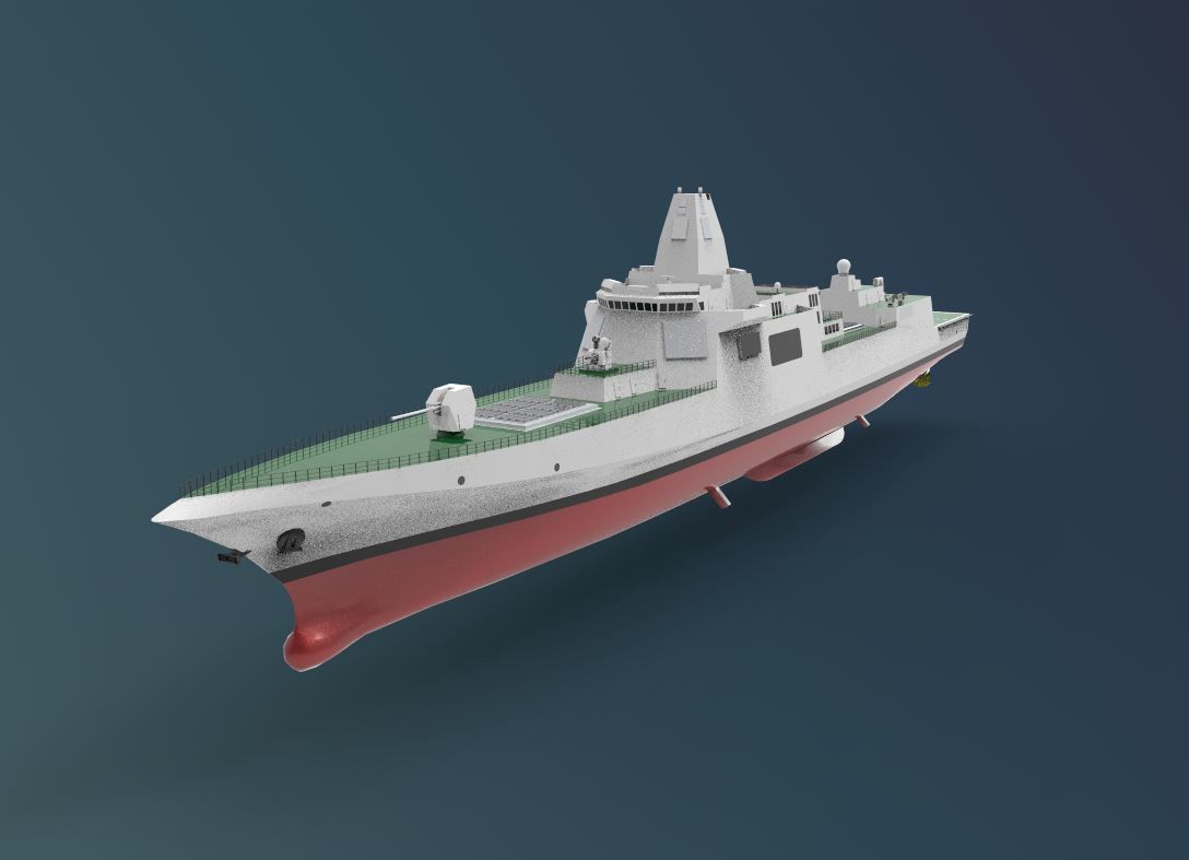 Type 055 destroyers ship 3D model_2