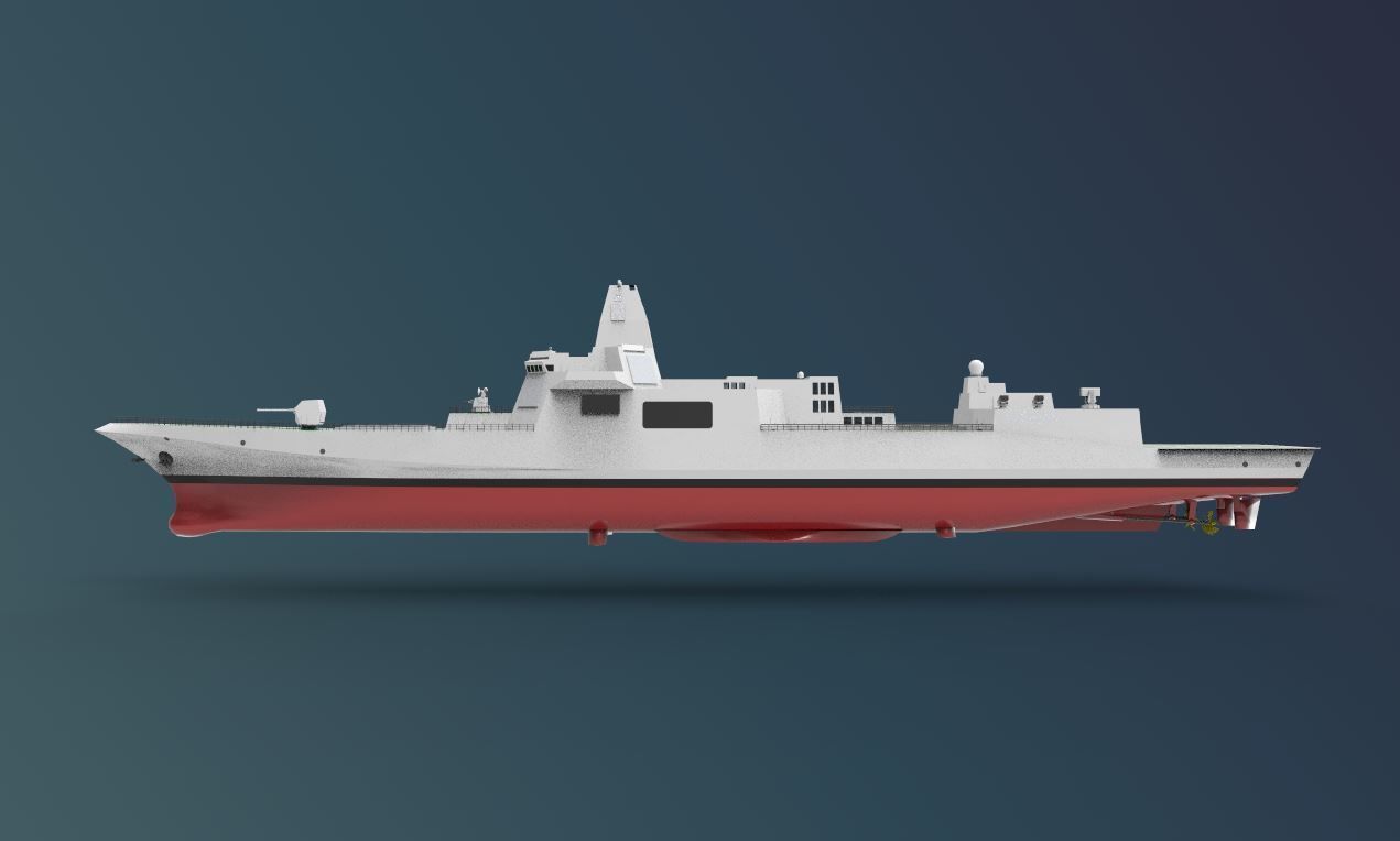 Type 055 destroyers ship 3D model_7