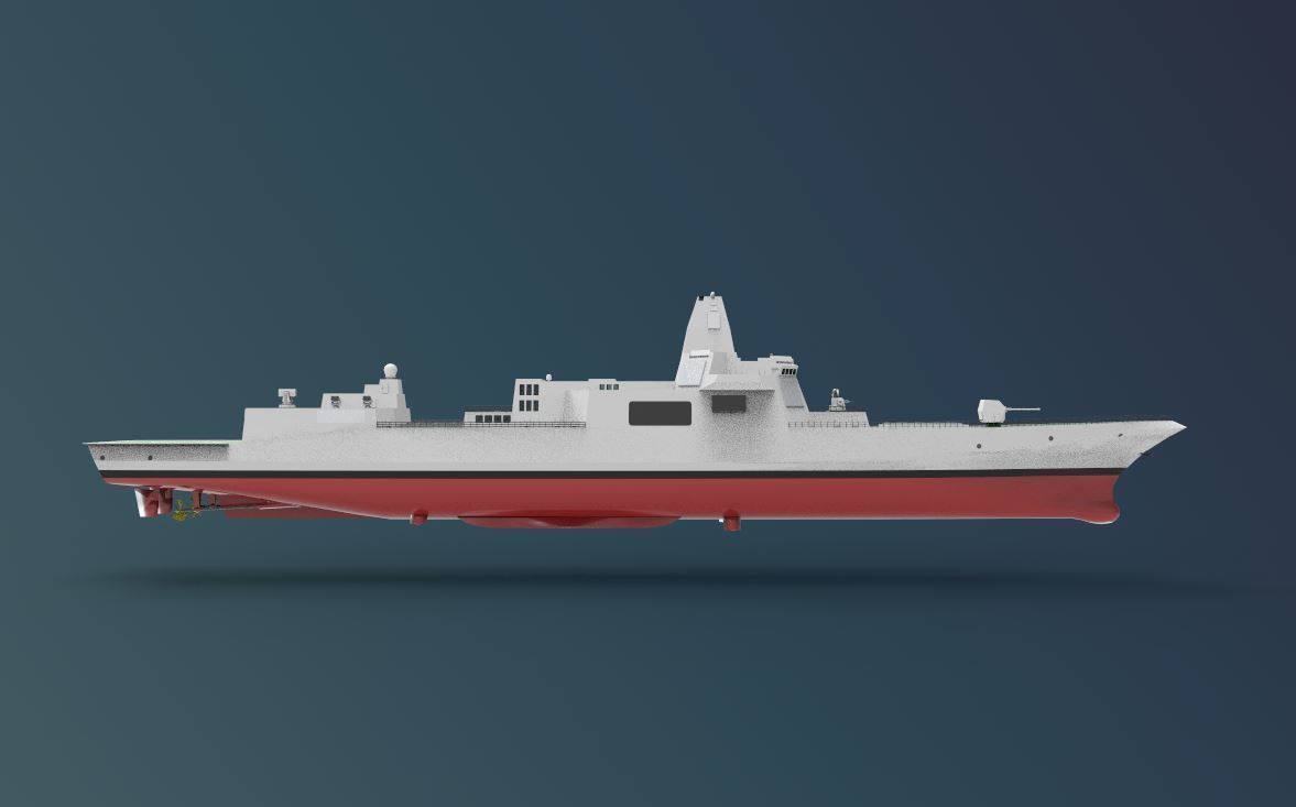 Type 055 destroyers ship 3D model_6