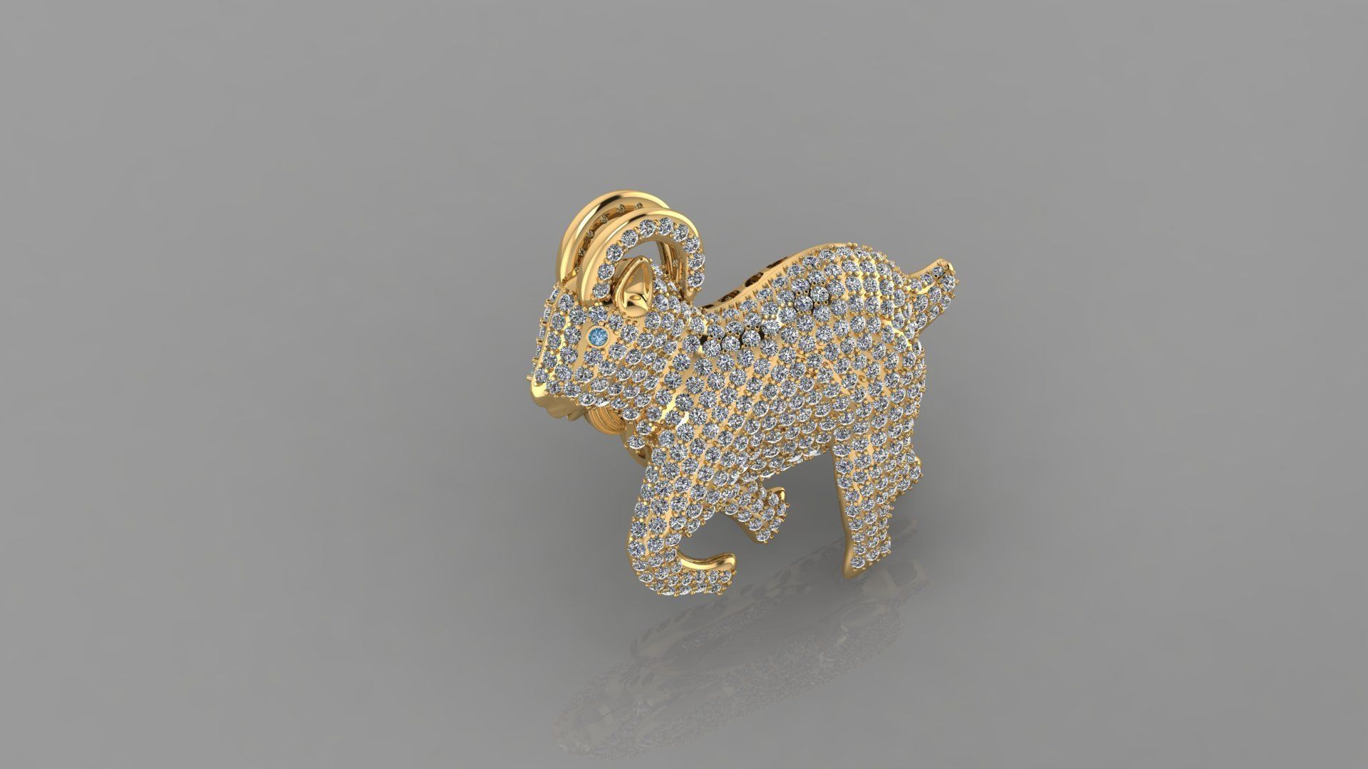 Goat Pendant p12 3D print model_4