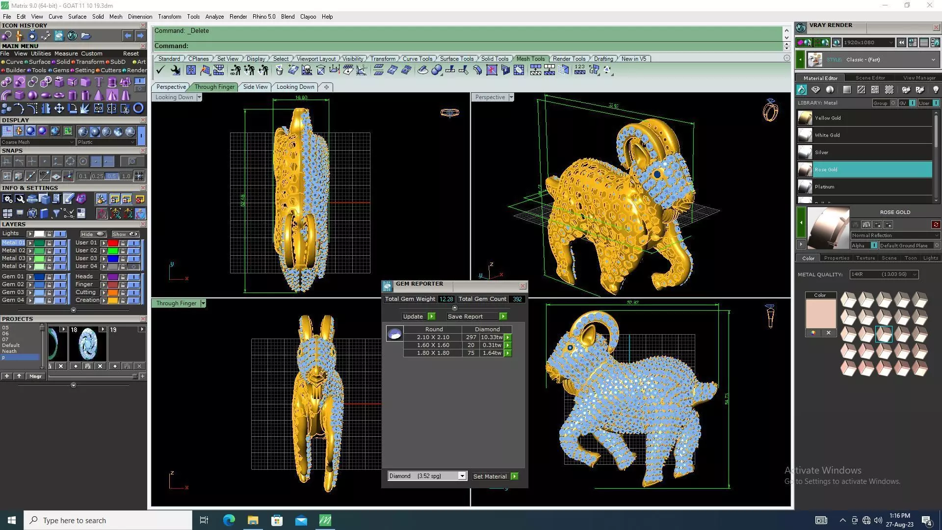 Goat Pendant p12 3D print model_0