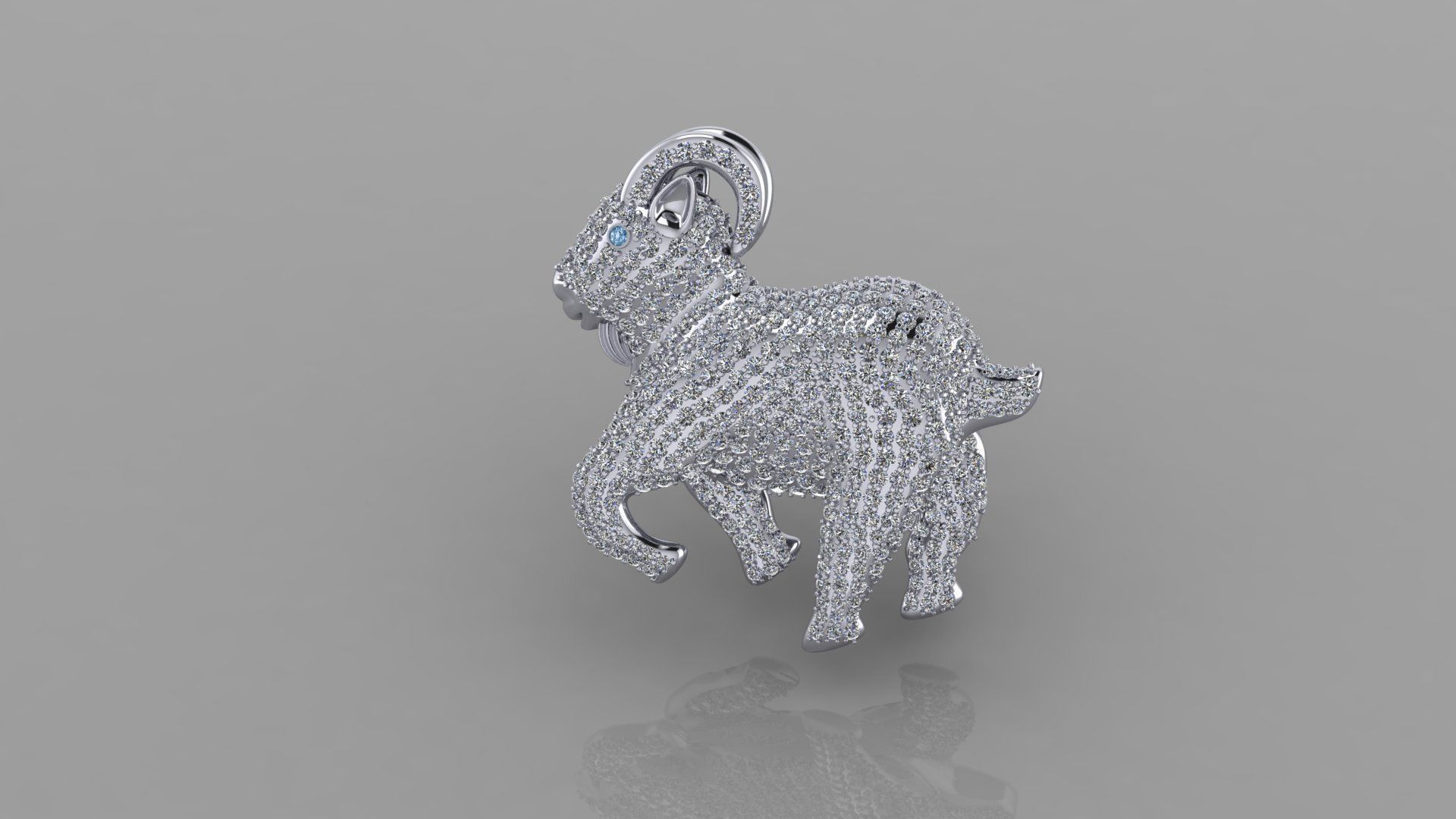 Goat Pendant p12 3D print model_5