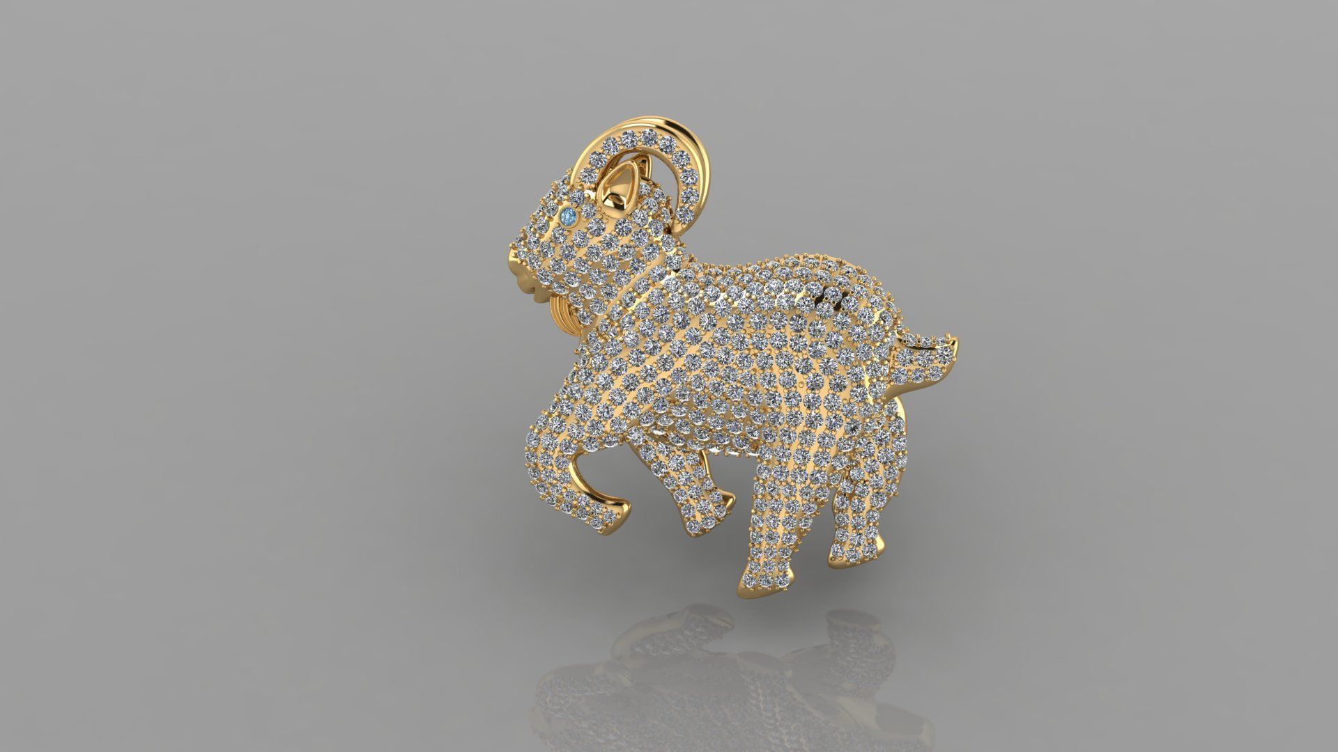 Goat Pendant p12 3D print model_1