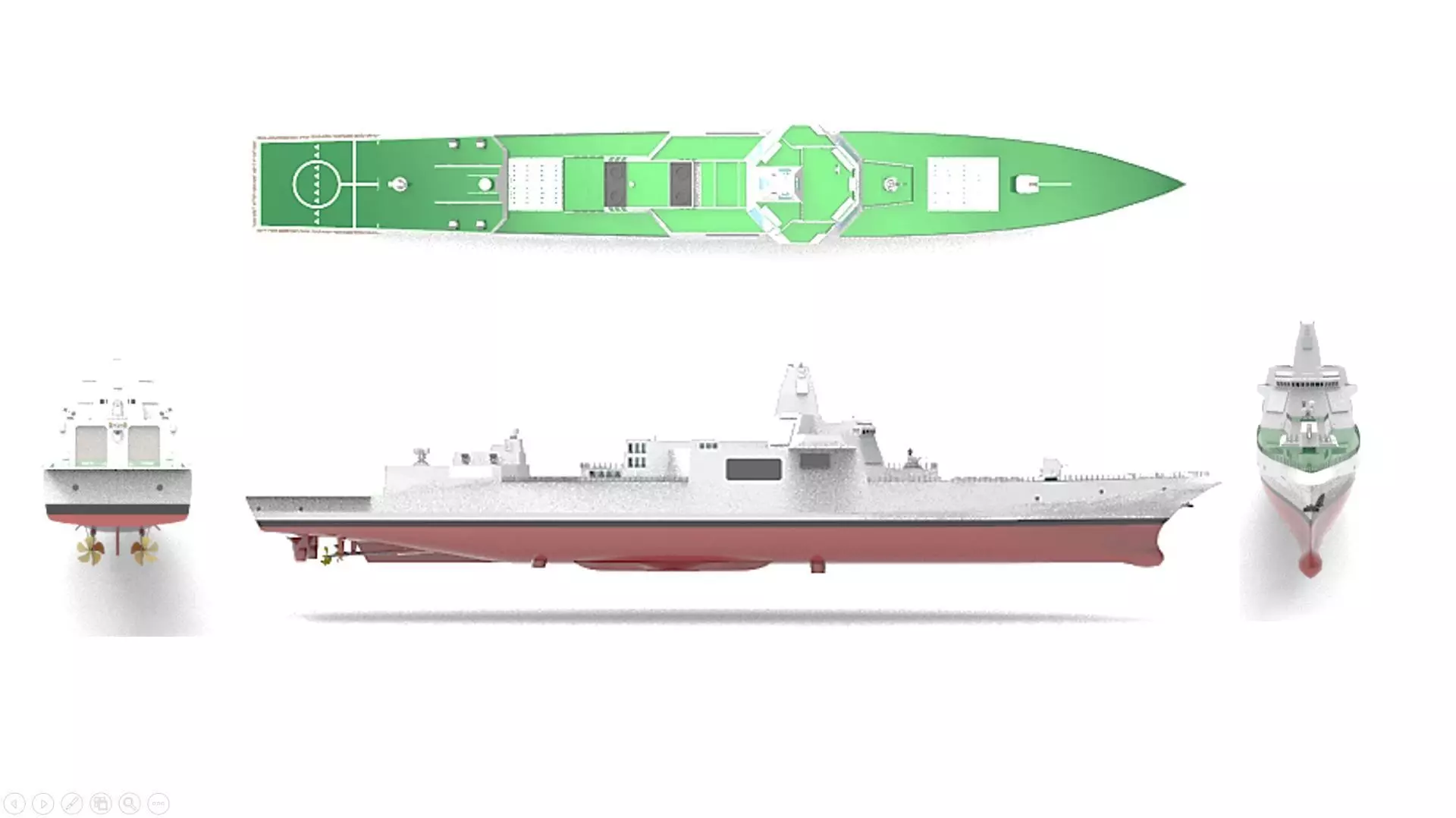 Type 055 destroyers ship 3D model_0