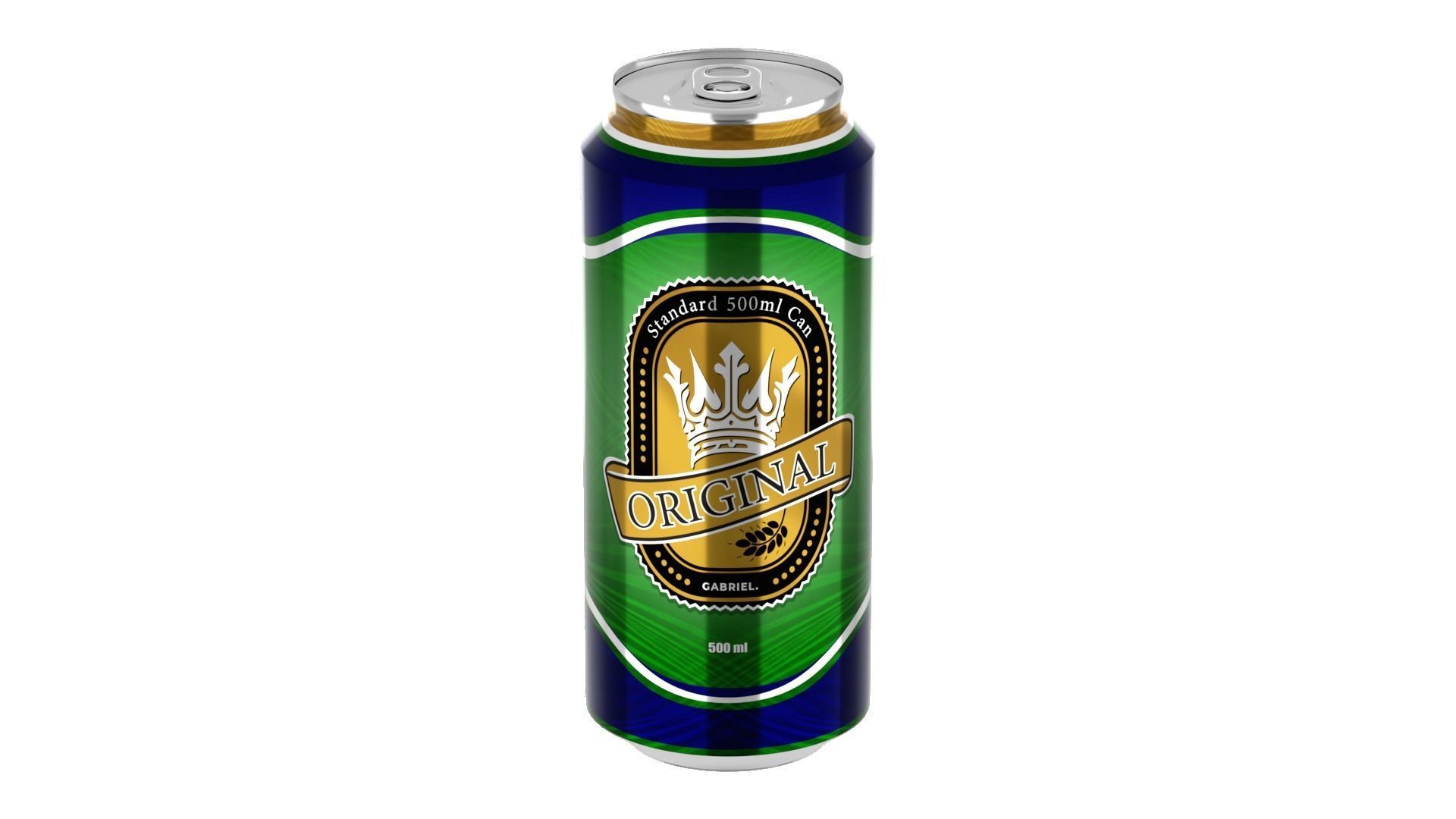 500 ml Standard Beverage Can - Matte and Glossy materials Low-poly 3D model_26