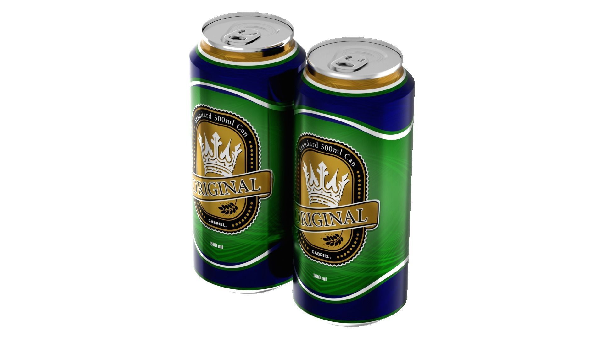500 ml Standard Beverage Can - Matte and Glossy materials Low-poly 3D model_11