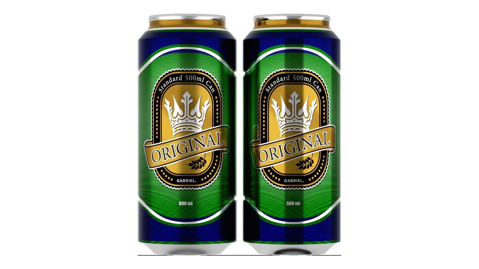 500 ml Standard Beverage Can - Matte and Glossy materials Low-poly 3D model_1