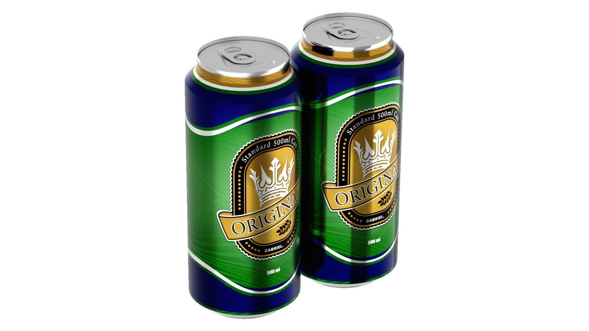 500 ml Standard Beverage Can - Matte and Glossy materials Low-poly 3D model_9