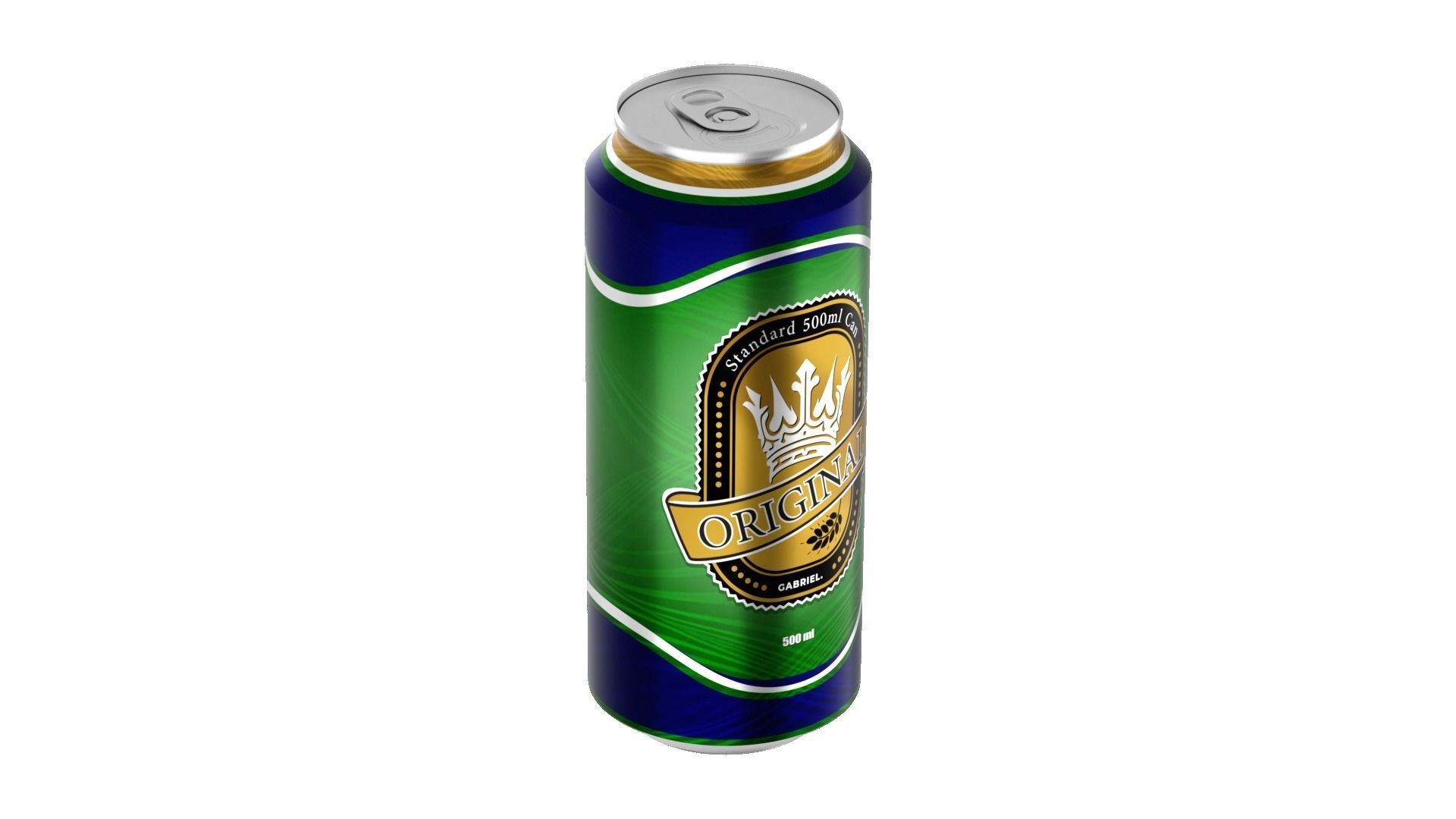 500 ml Standard Beverage Can - Matte and Glossy materials Low-poly 3D model_19