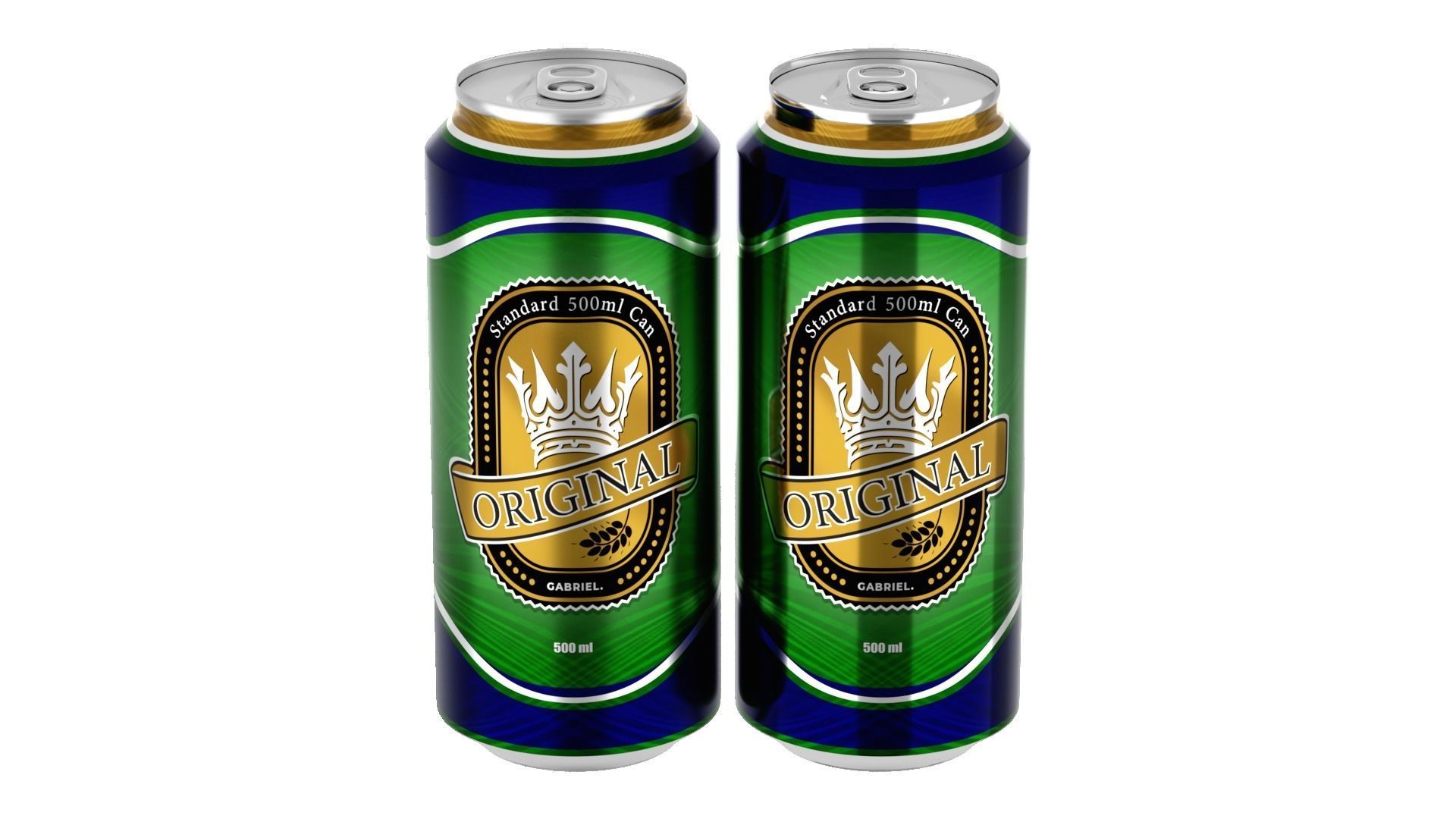 500 ml Standard Beverage Can - Matte and Glossy materials Low-poly 3D model_5