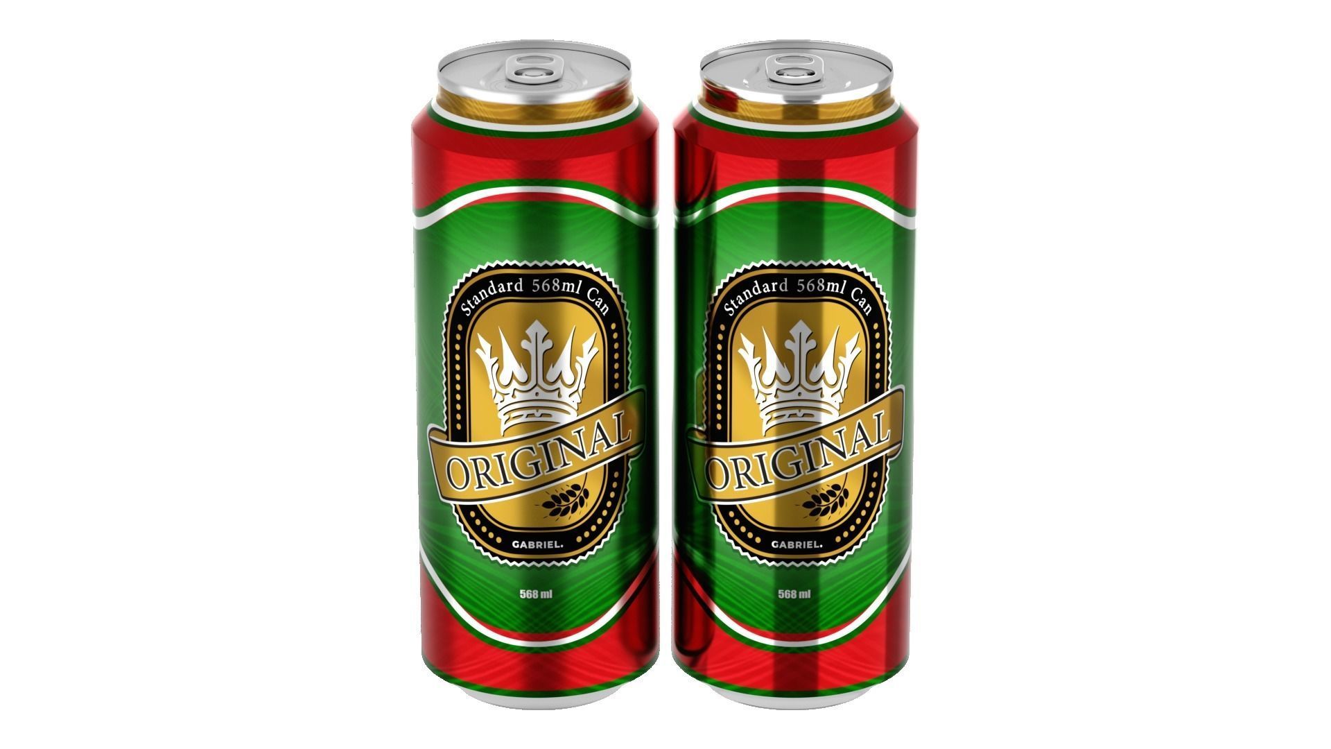 568 ml Standard Beverage Can - Matte and Glossy materials Low-poly 3D model_5