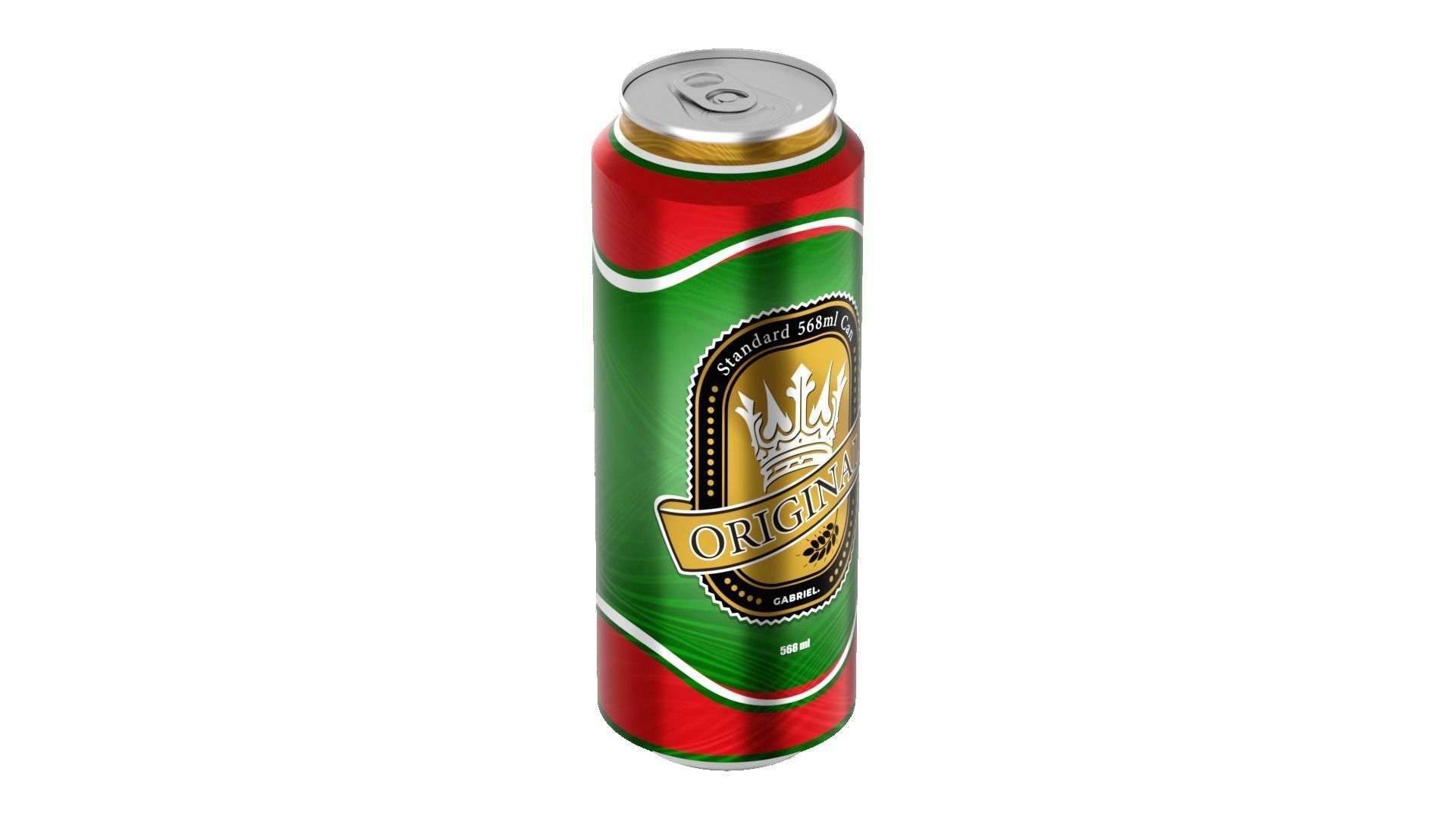 568 ml Standard Beverage Can - Matte and Glossy materials Low-poly 3D model_19