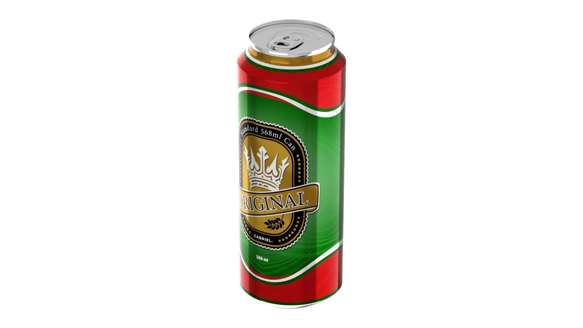 568 ml Standard Beverage Can - Matte and Glossy materials Low-poly 3D model_31