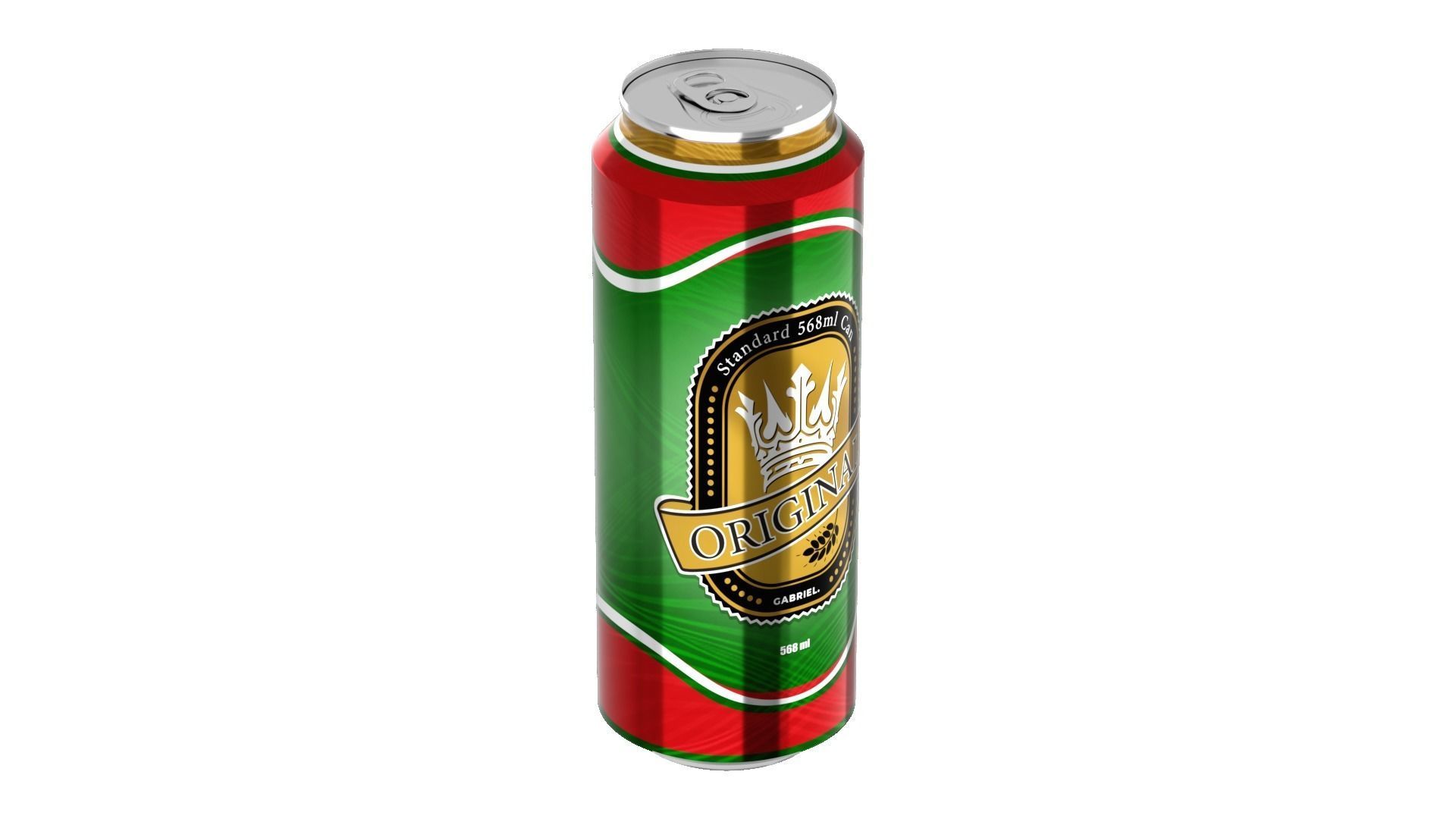 568 ml Standard Beverage Can - Matte and Glossy materials Low-poly 3D model_29