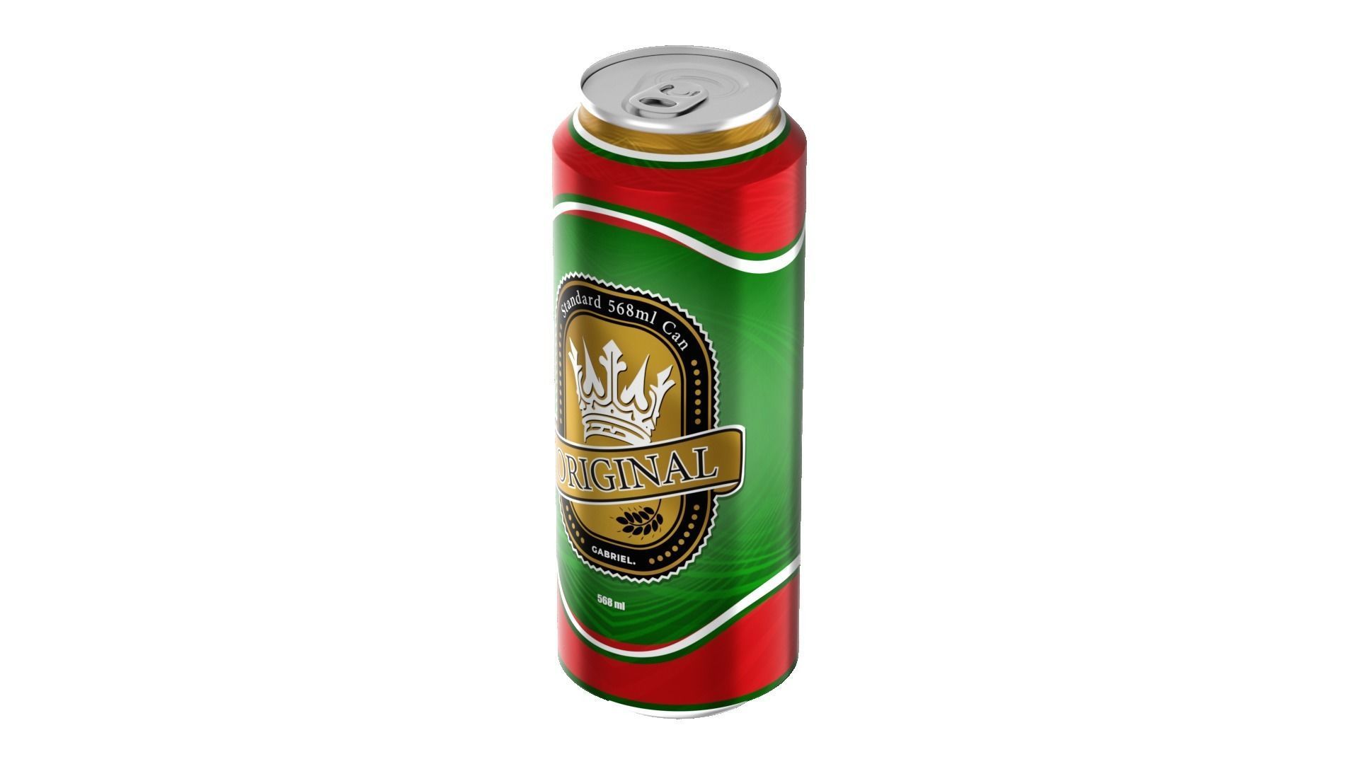 568 ml Standard Beverage Can - Matte and Glossy materials Low-poly 3D model_21