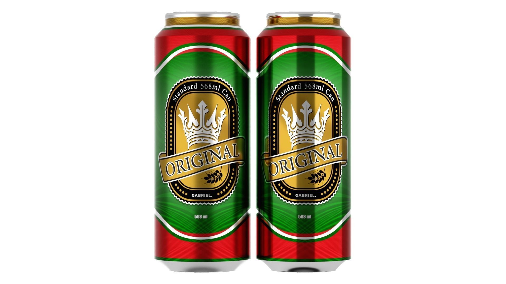 568 ml Standard Beverage Can - Matte and Glossy materials Low-poly 3D model_1