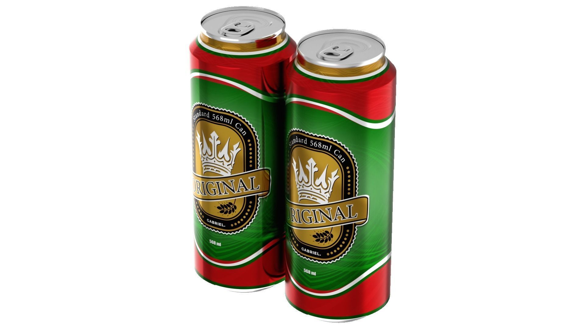 568 ml Standard Beverage Can - Matte and Glossy materials Low-poly 3D model_11