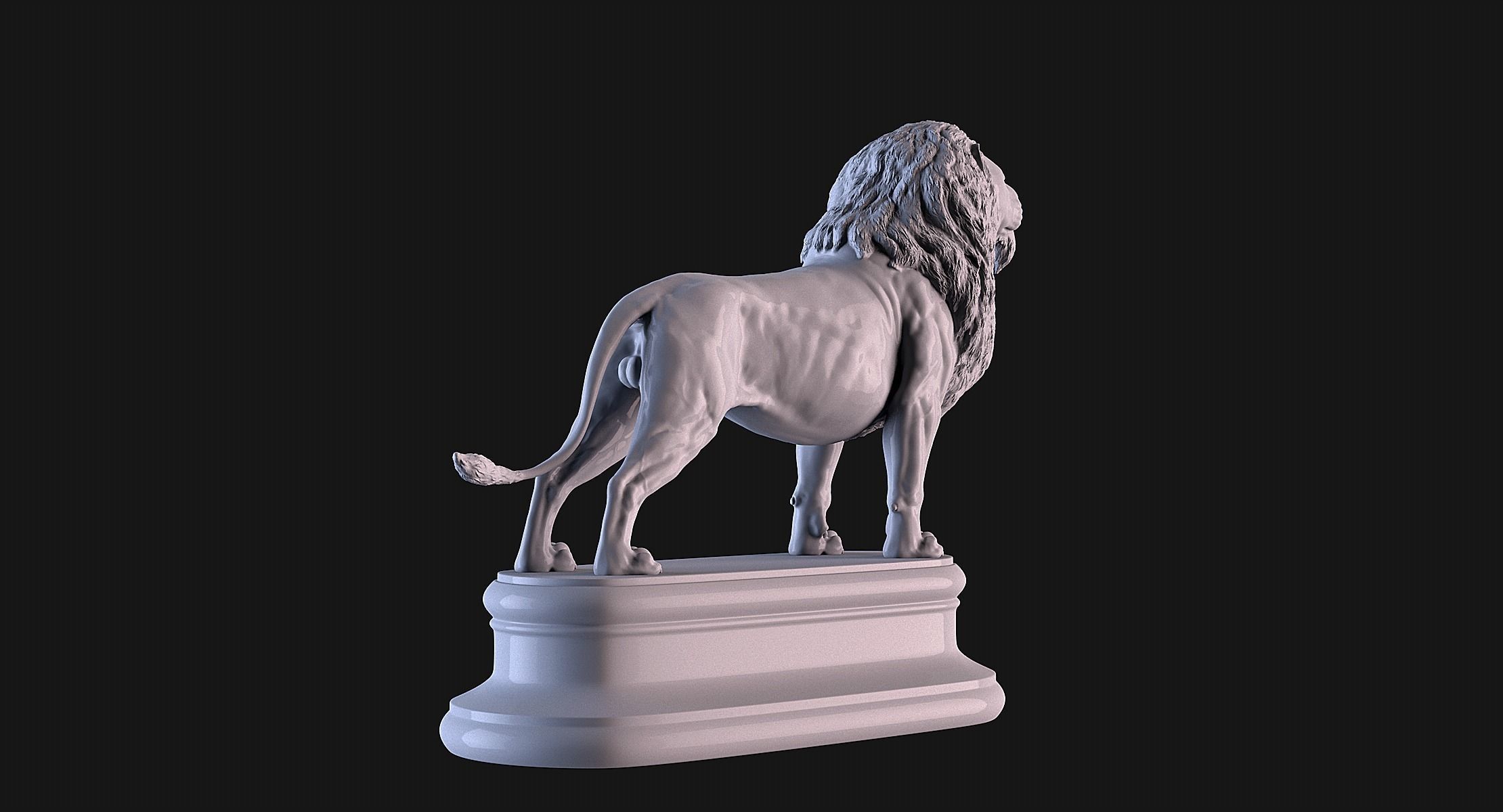 Lion Statue 3D print model_4