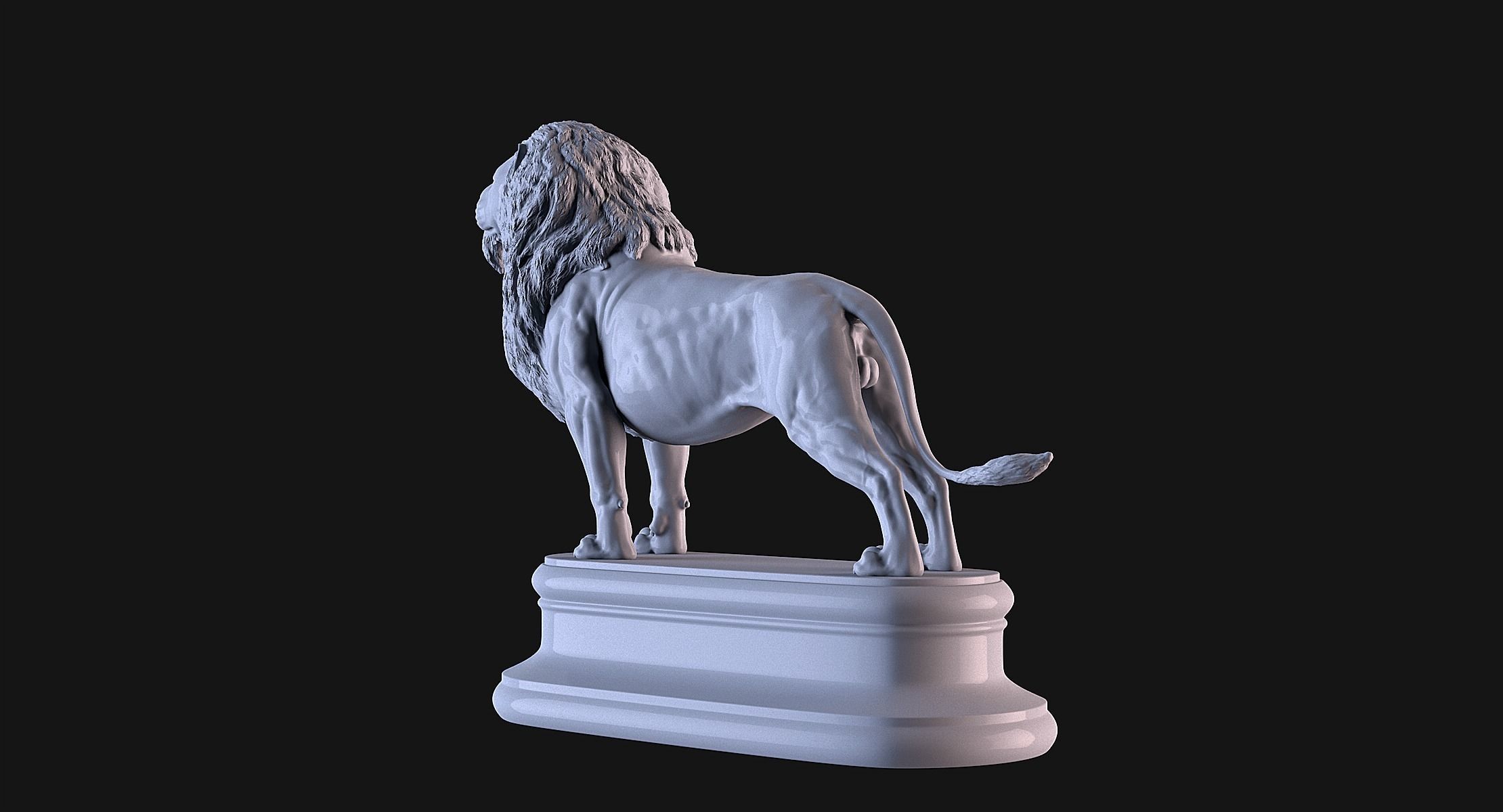 Lion Statue 3D print model_6
