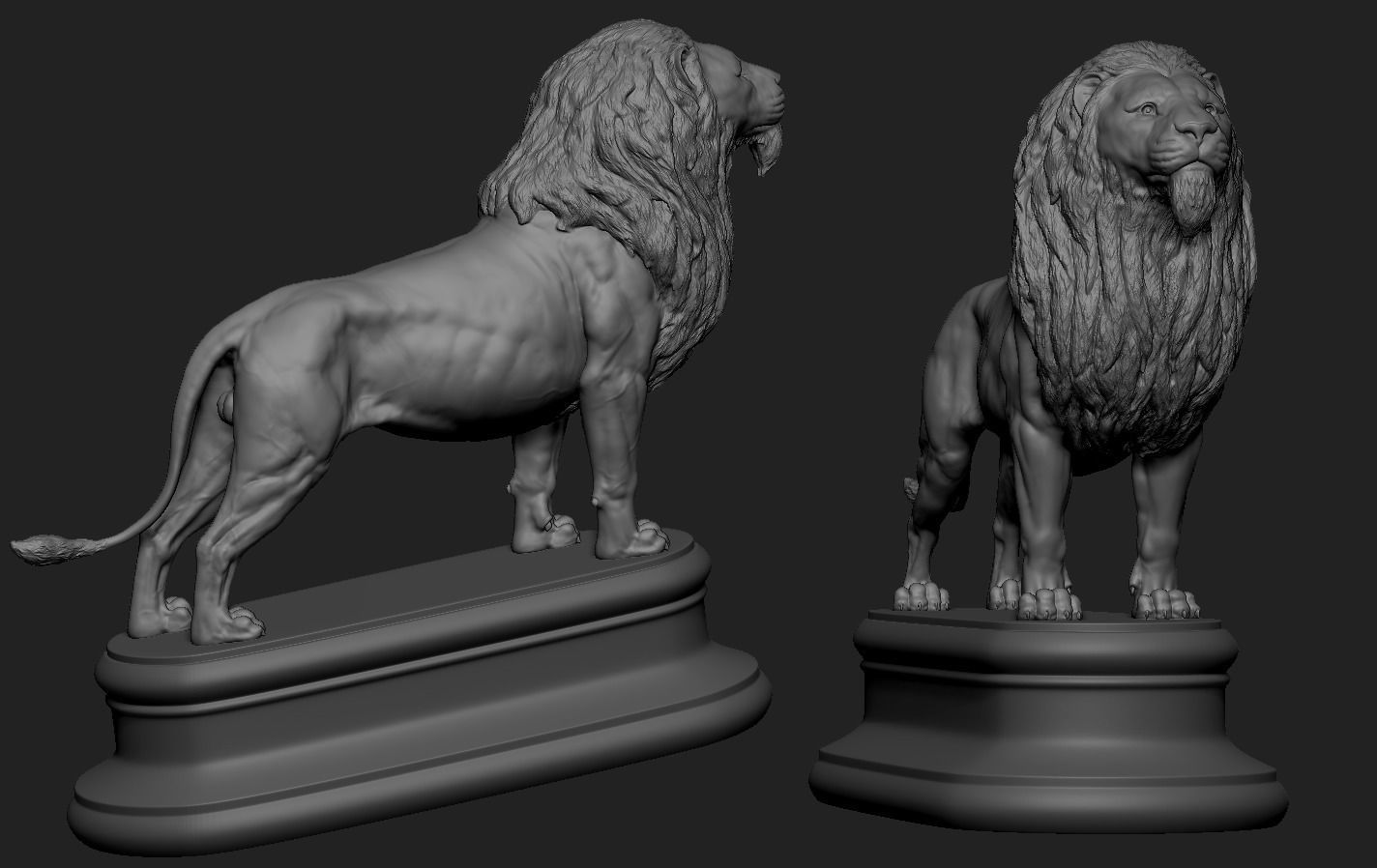 Lion Statue 3D print model_13