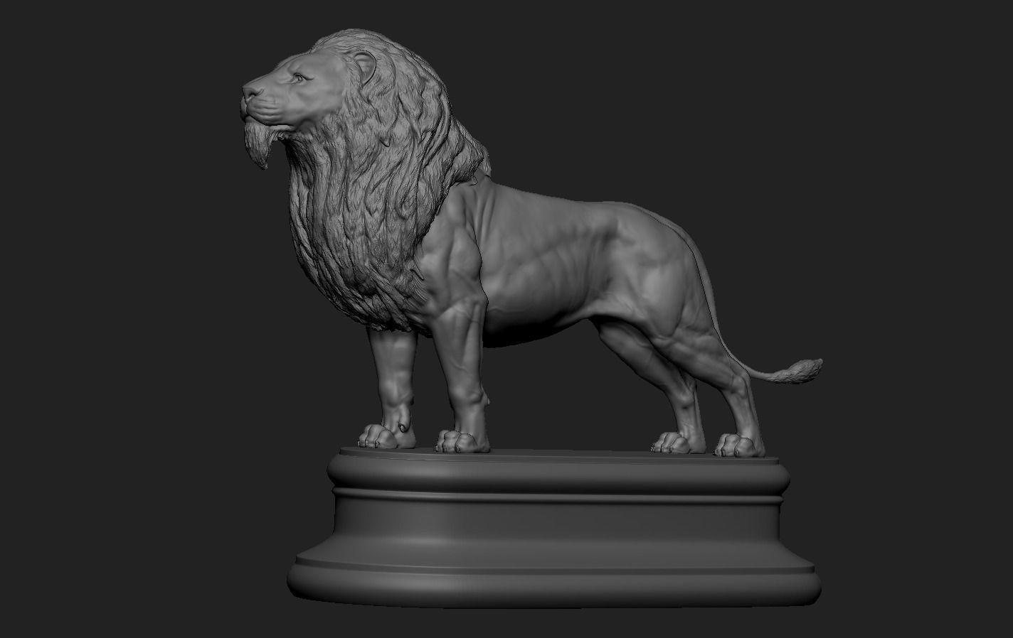 Lion Statue 3D print model_11