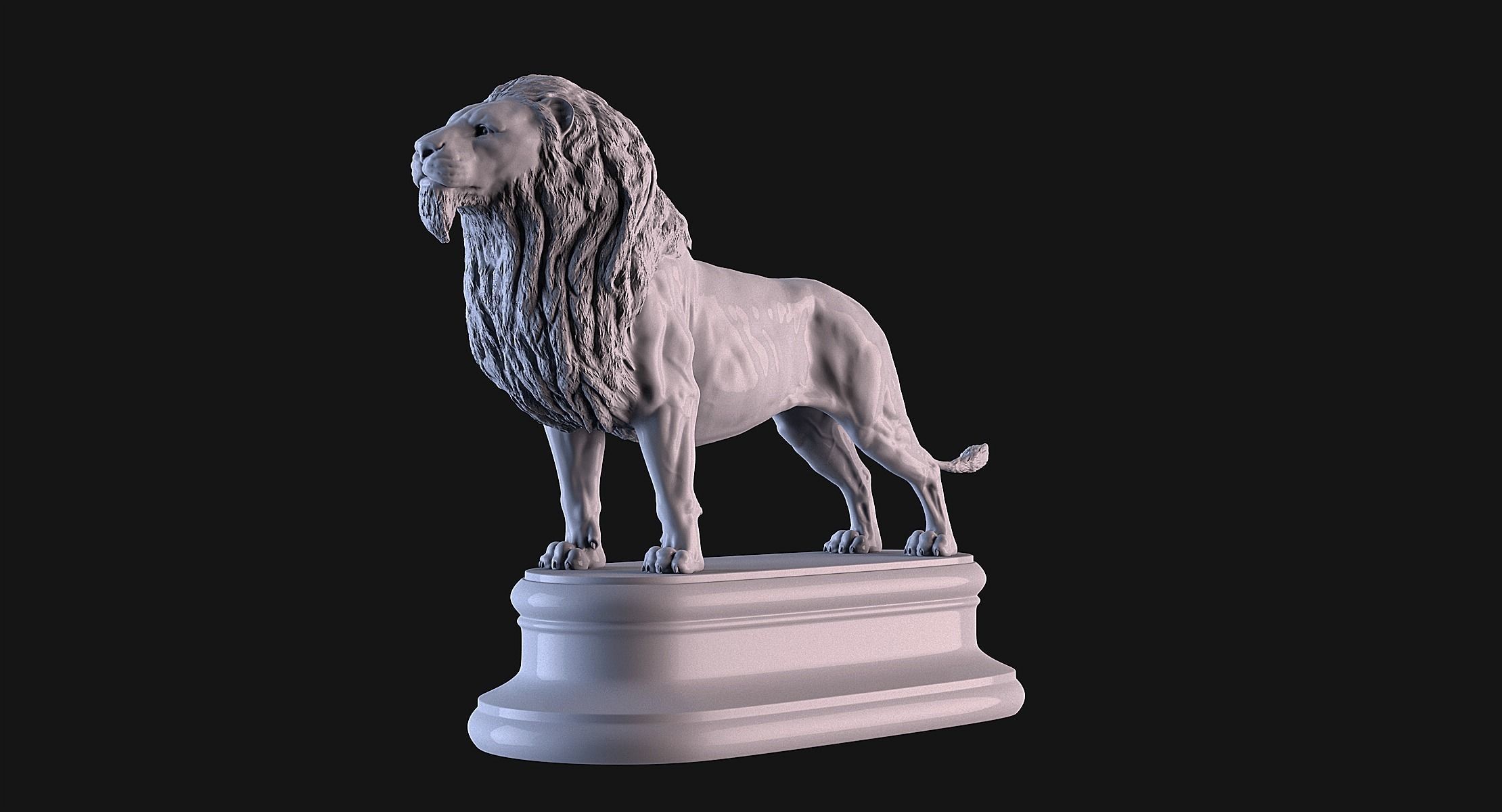 Lion Statue 3D print model_8