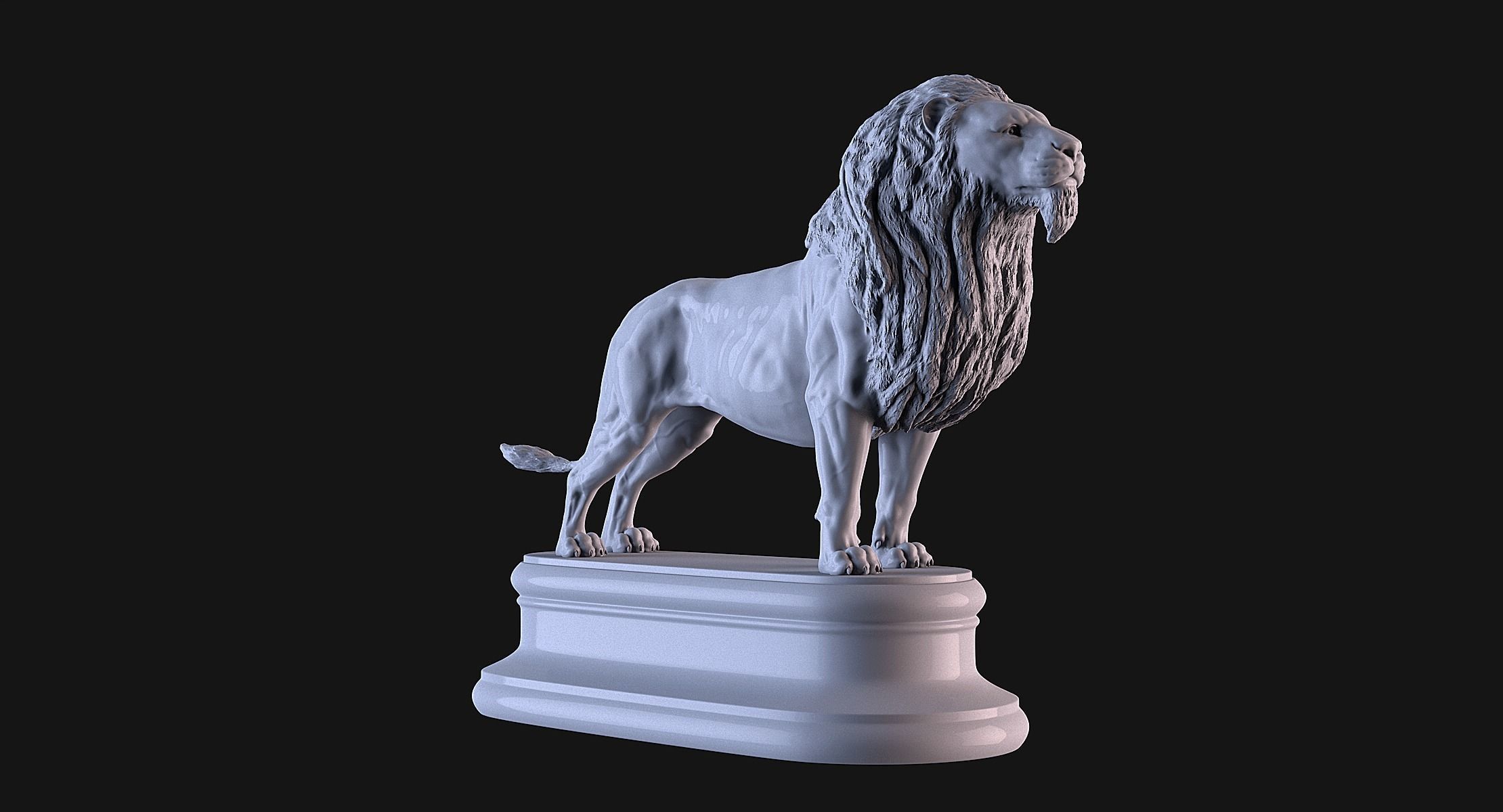 Lion Statue 3D print model_2