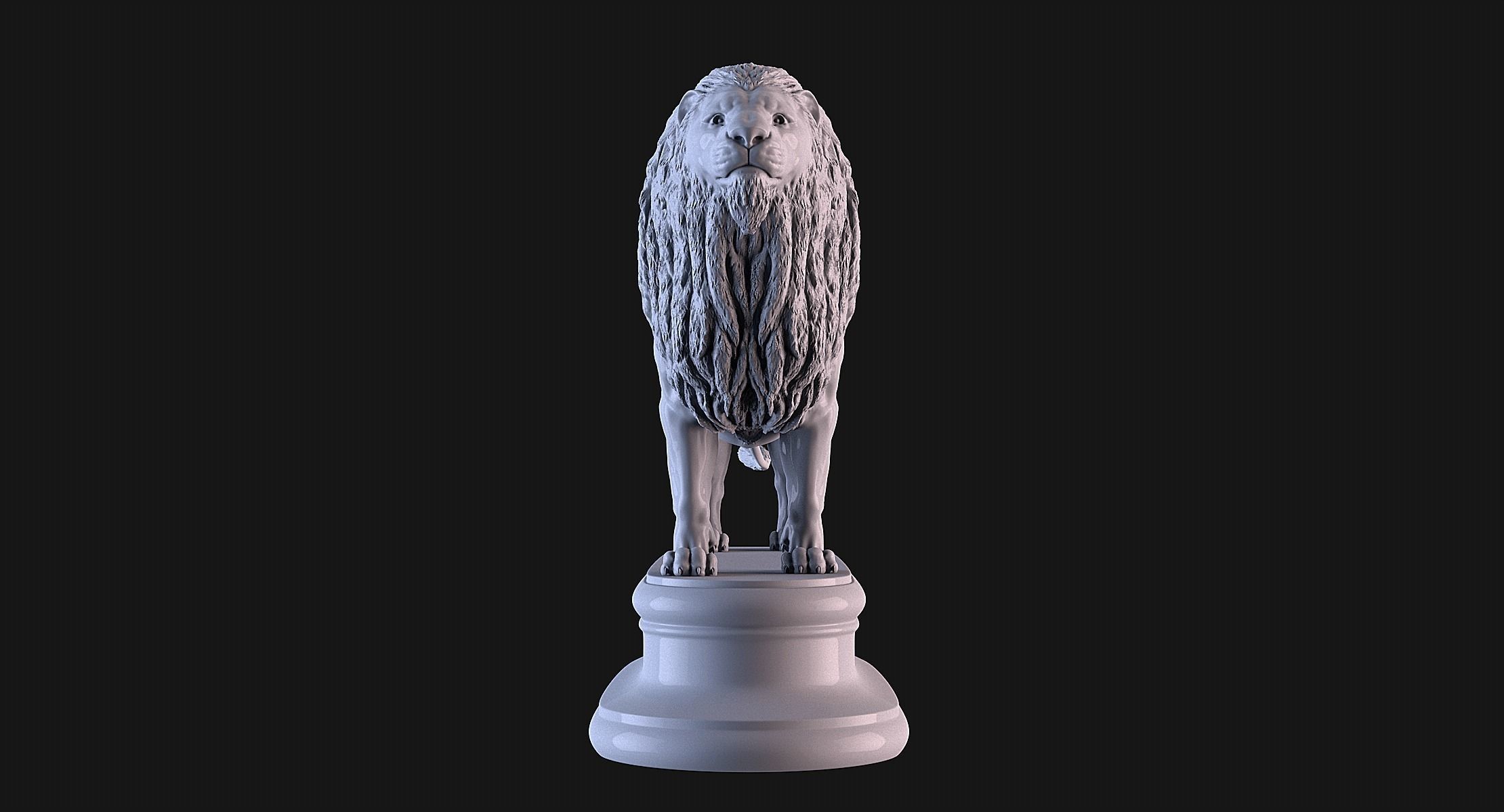 Lion Statue 3D print model_1