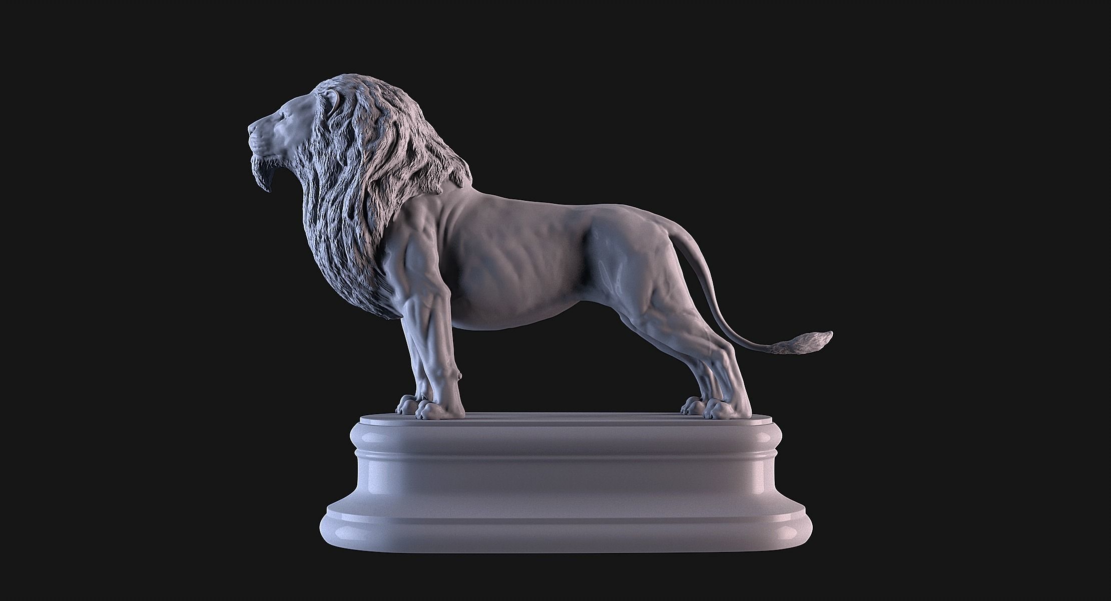 Lion Statue 3D print model_7