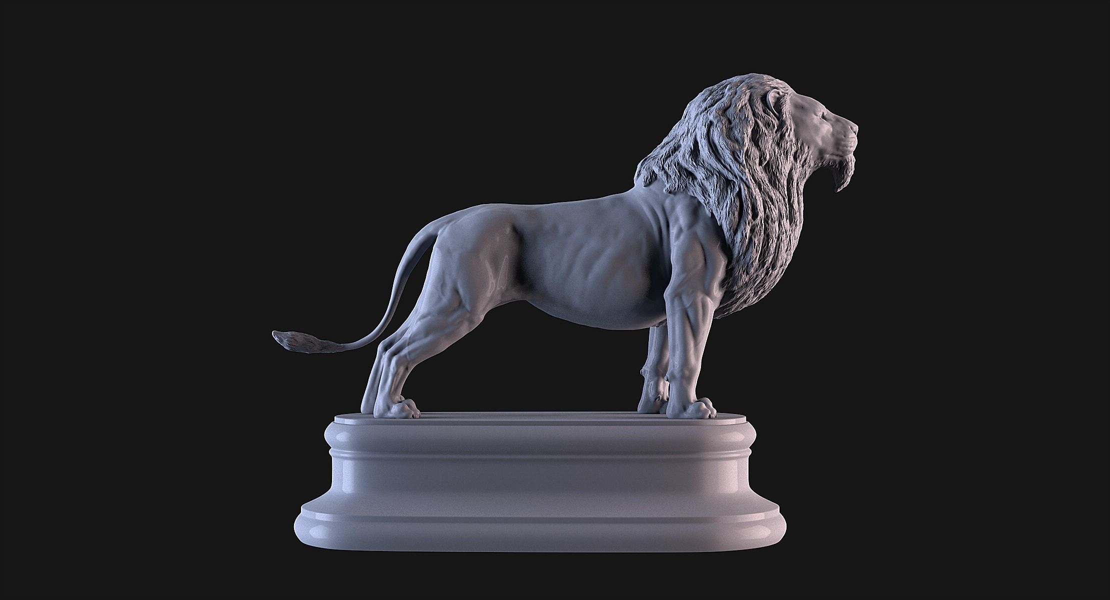 Lion Statue 3D print model_3