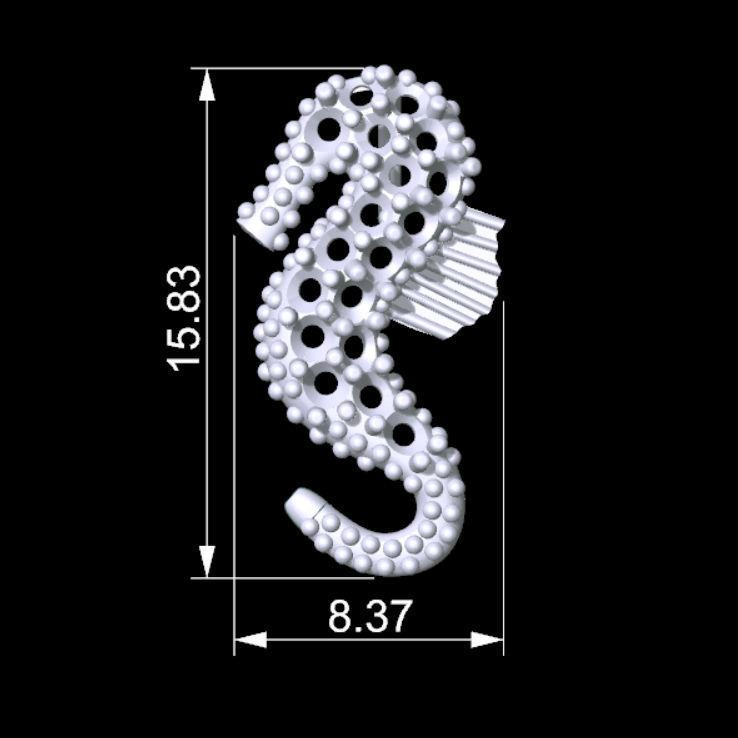 Seahorse Pendant 3D print model_5
