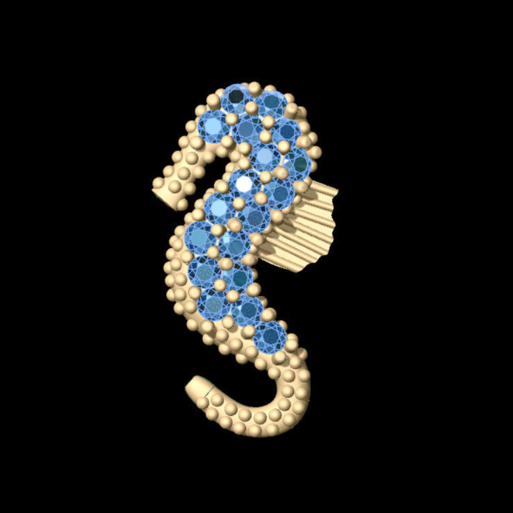Seahorse Pendant 3D print model_3